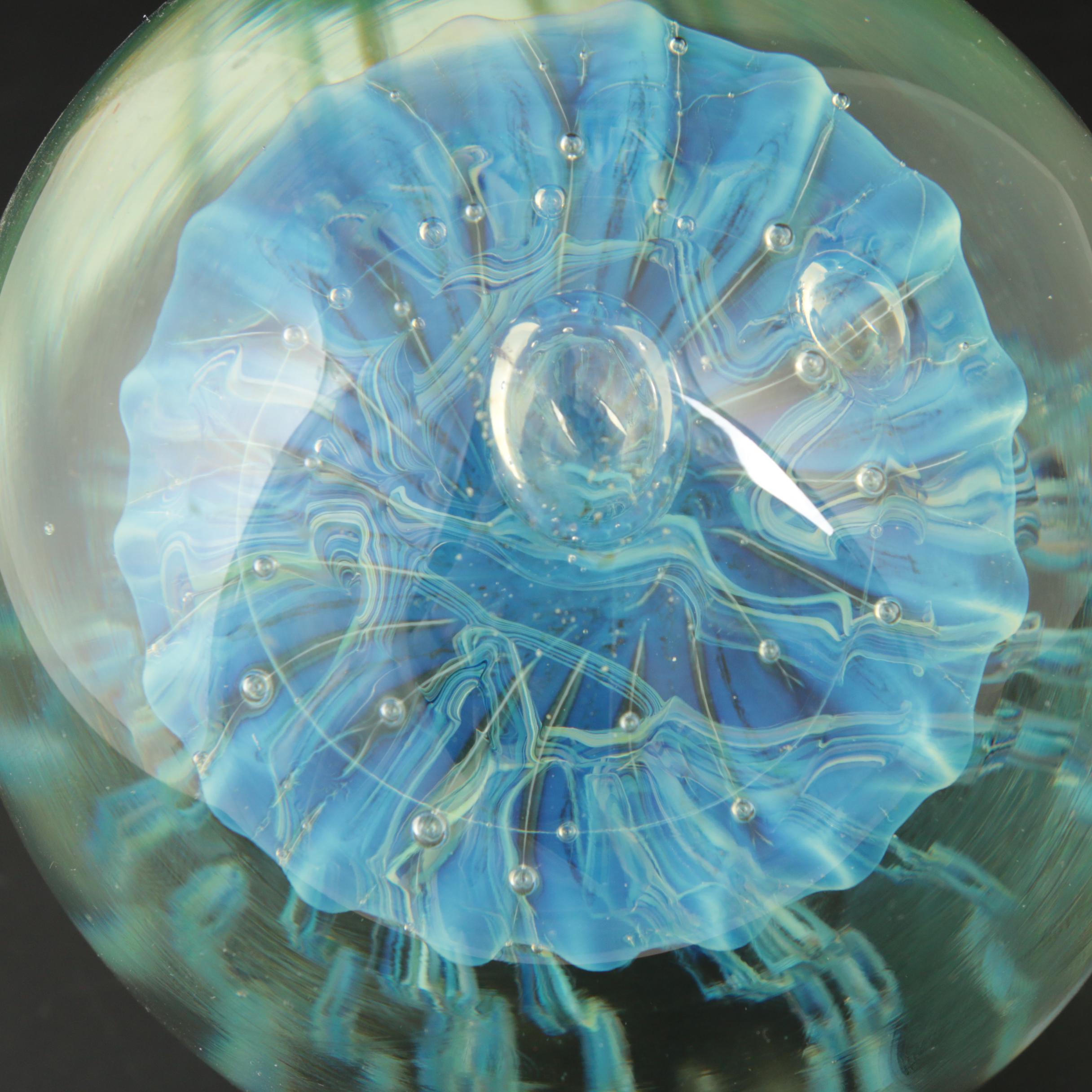 Robert Eickholt Handblown Art Glass Jellyfish Paperweight, 2011 | EBTH