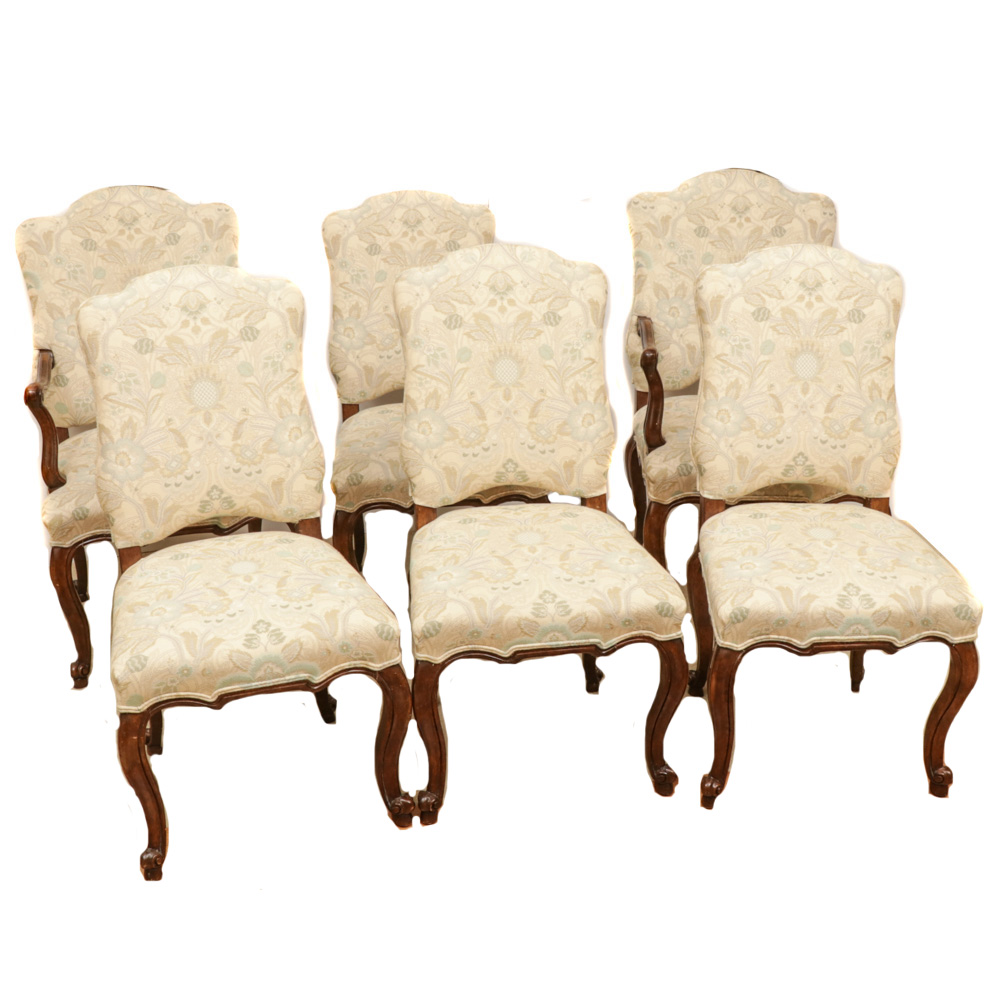 Minton Spidell Louis Xiv Style Upholstered Dining Chairs Set Of Six