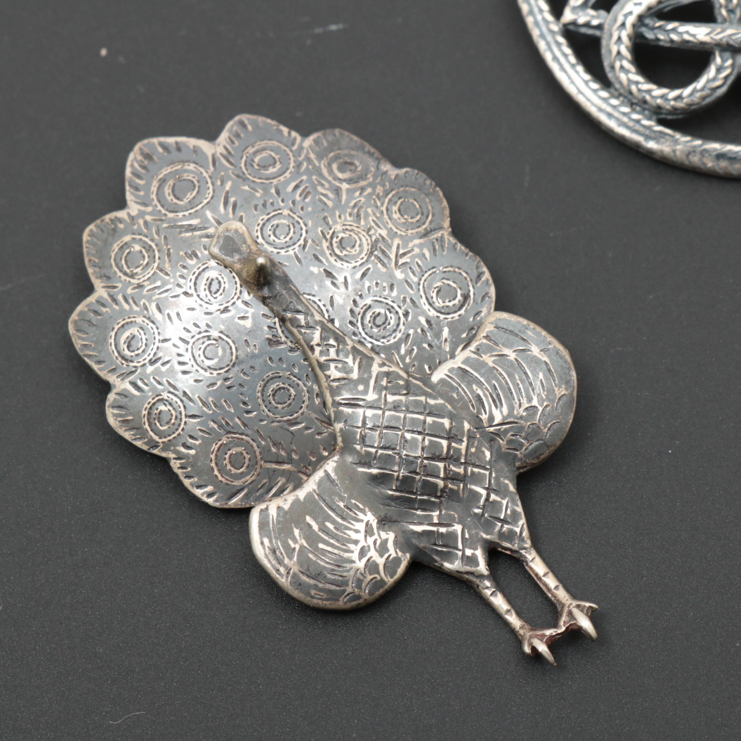 Sterling Silver Brooches Including Stuart Nye EBTH