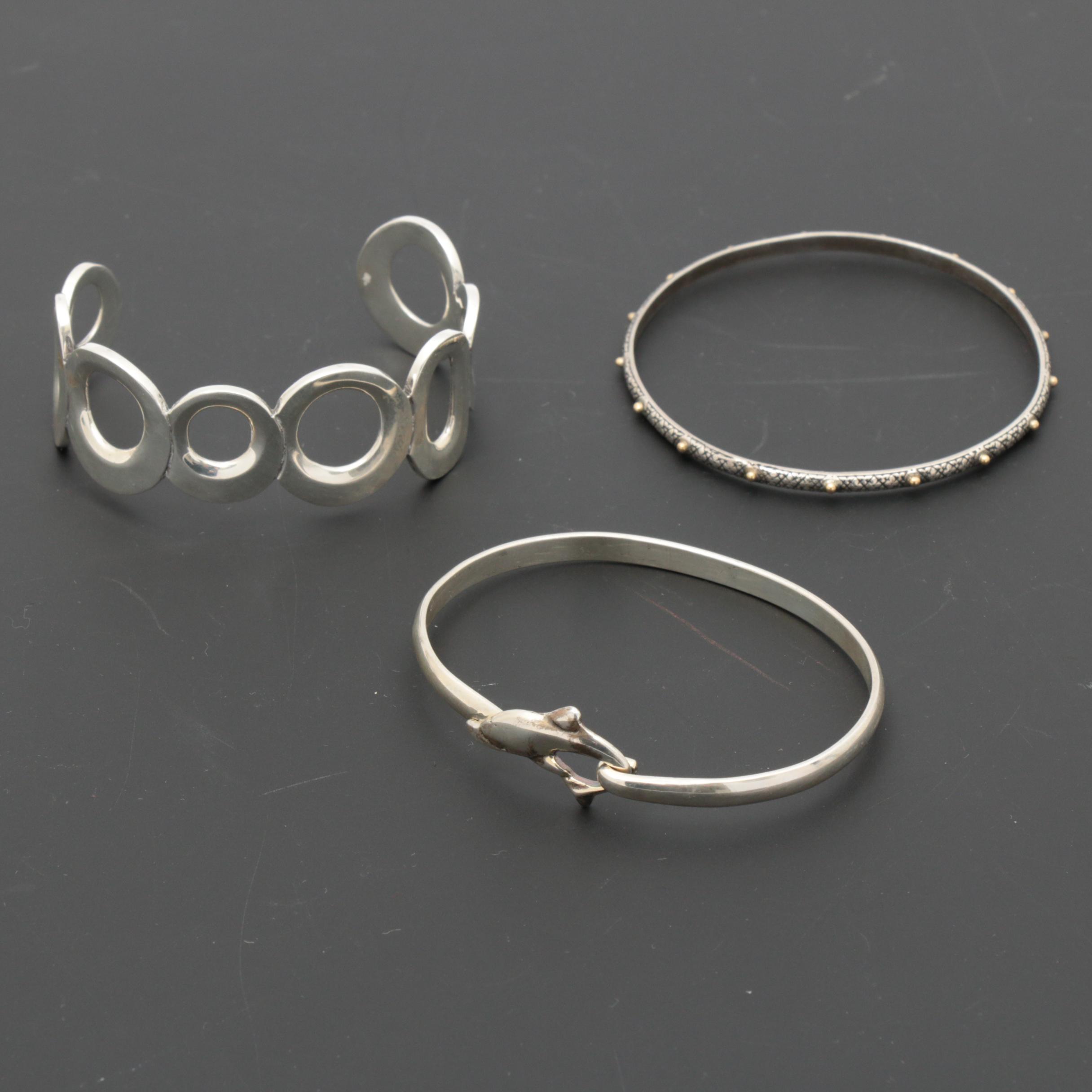 Sterling Silver Bangle and Cuff Bracelets EBTH