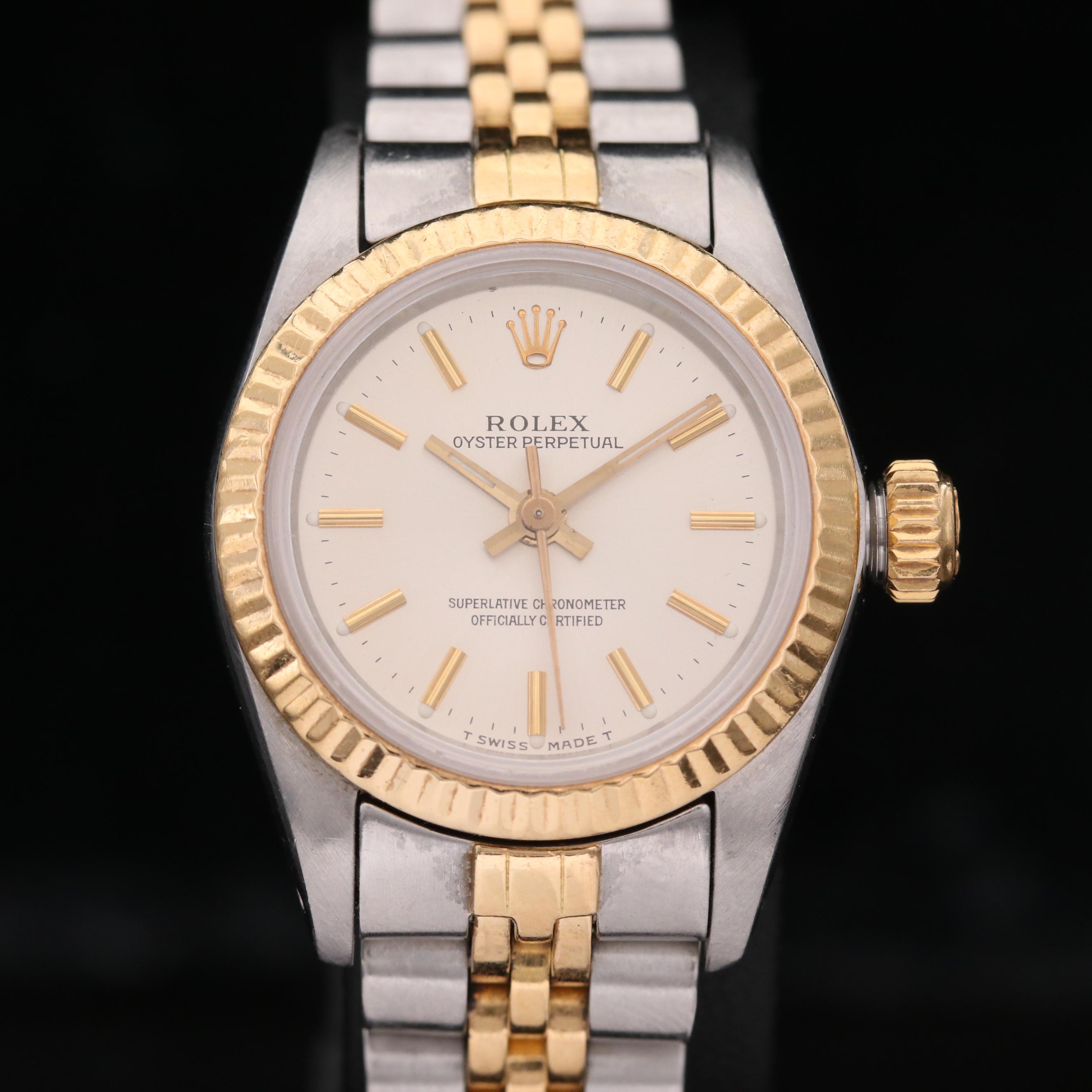 Rolex Oyster Perpetual 18K Gold and Stainless Steel Wristwatch, 1984 EBTH
