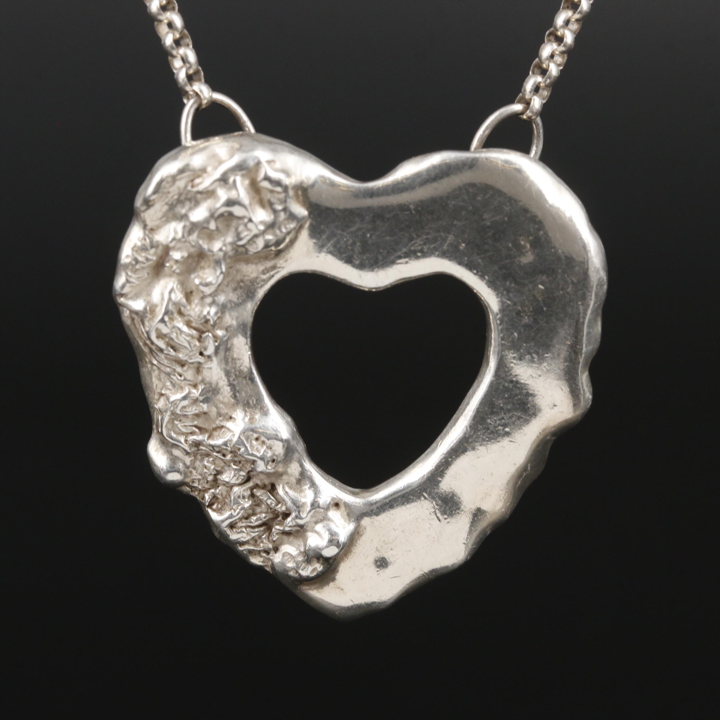 Brenda Berger Sterling Silver Heart Necklace EBTH