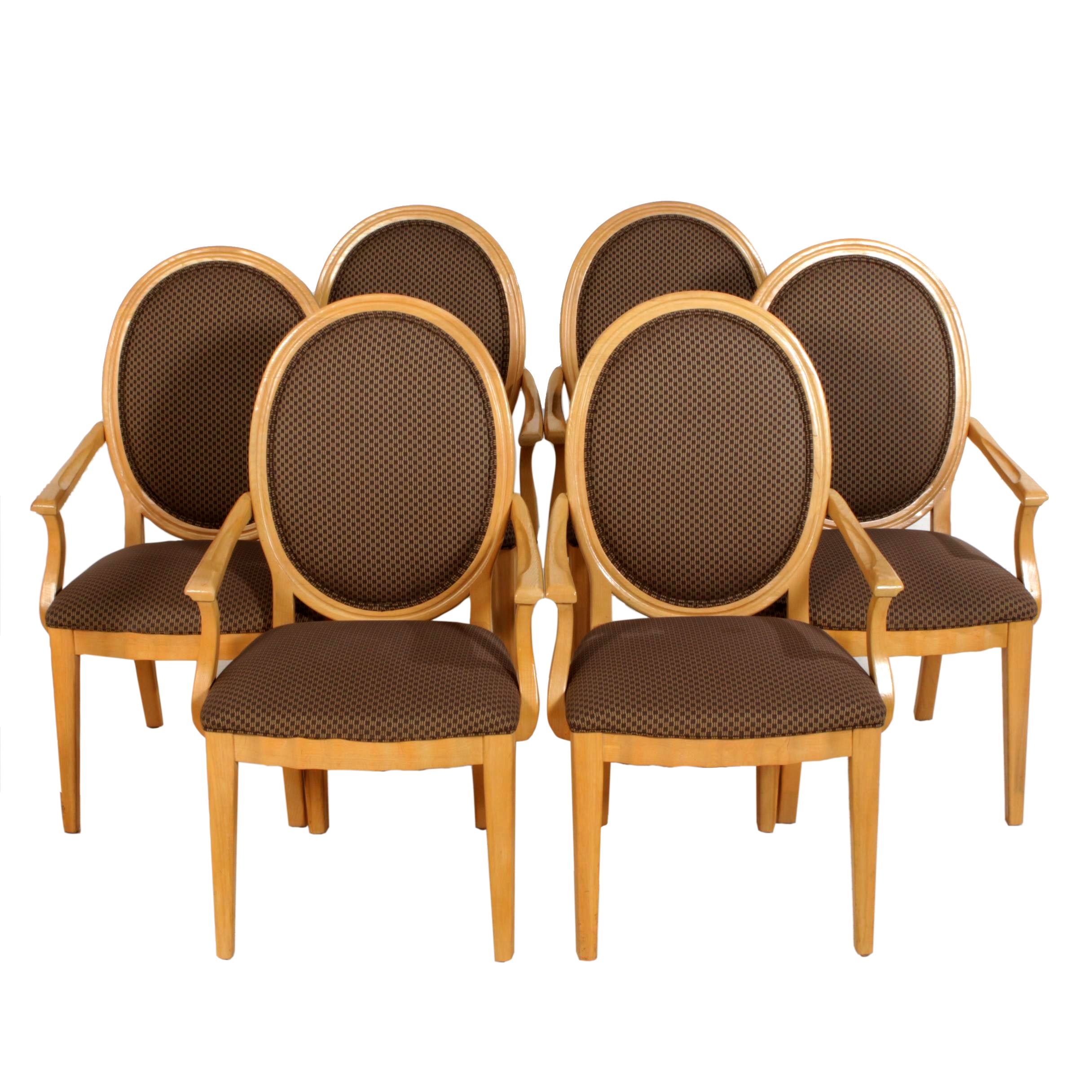 Set of Six Thomasville Louis XVI Style White Oak Fauteuils EBTH