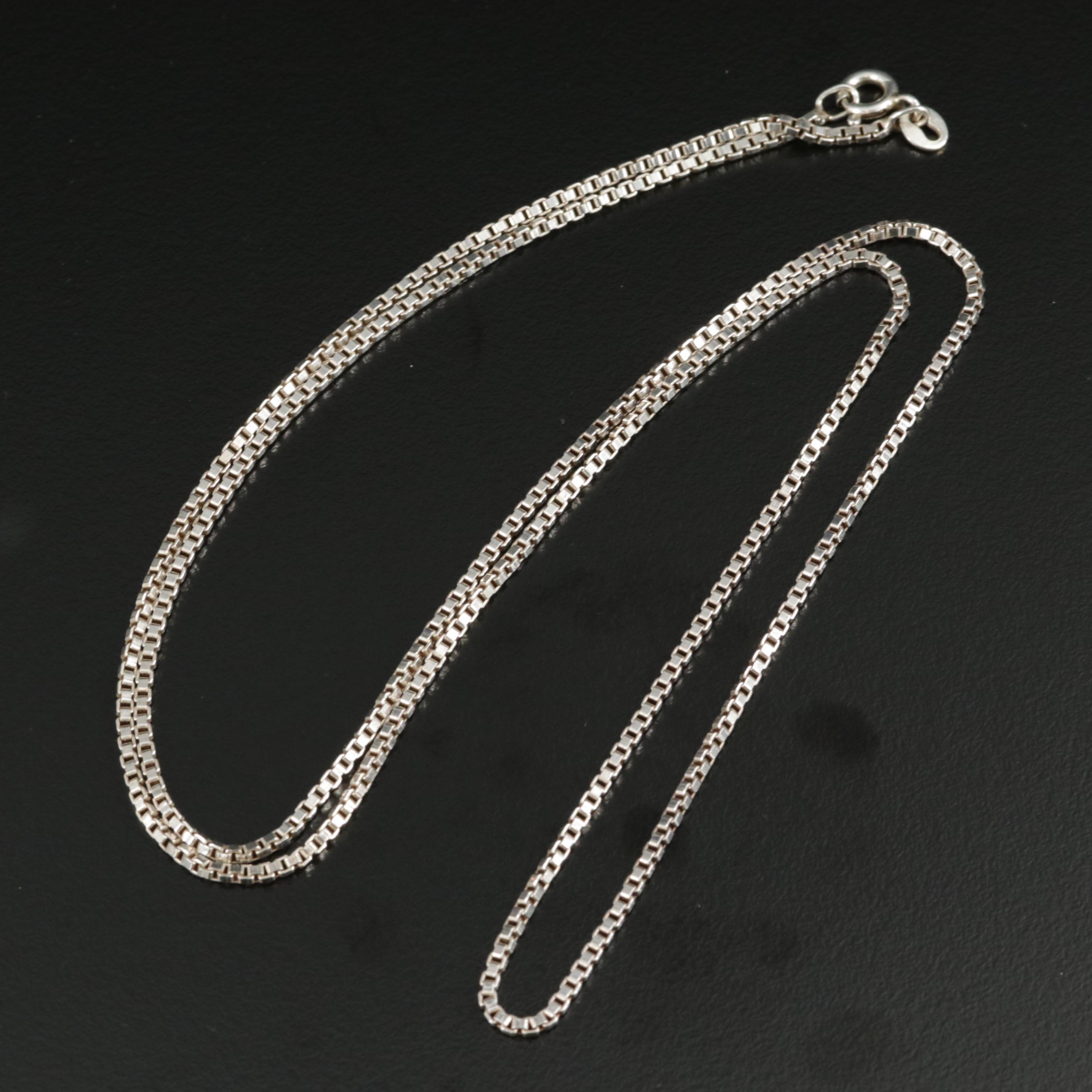 Sterling Silver Box Chain Necklace EBTH