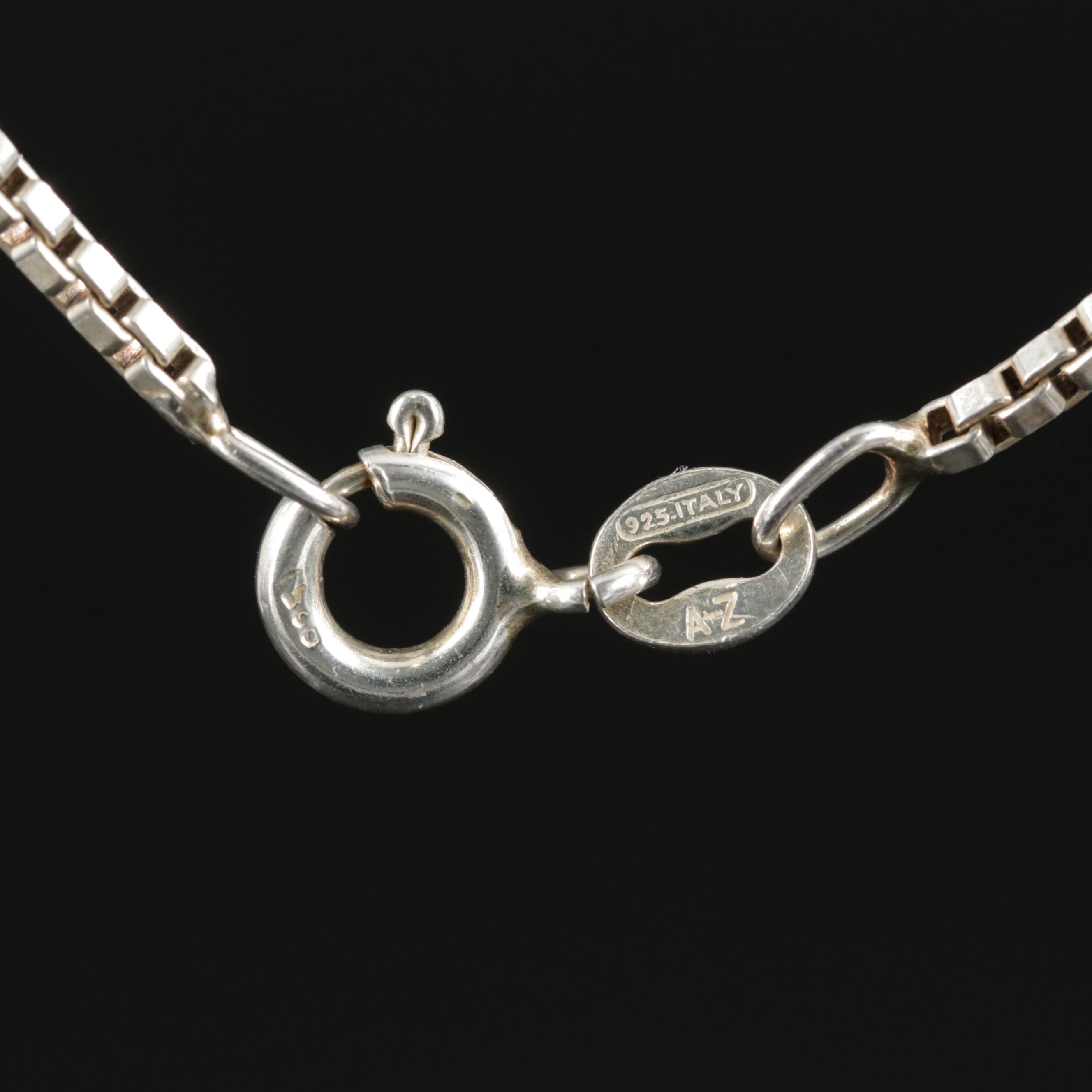 Sterling Silver Box Chain Necklace EBTH