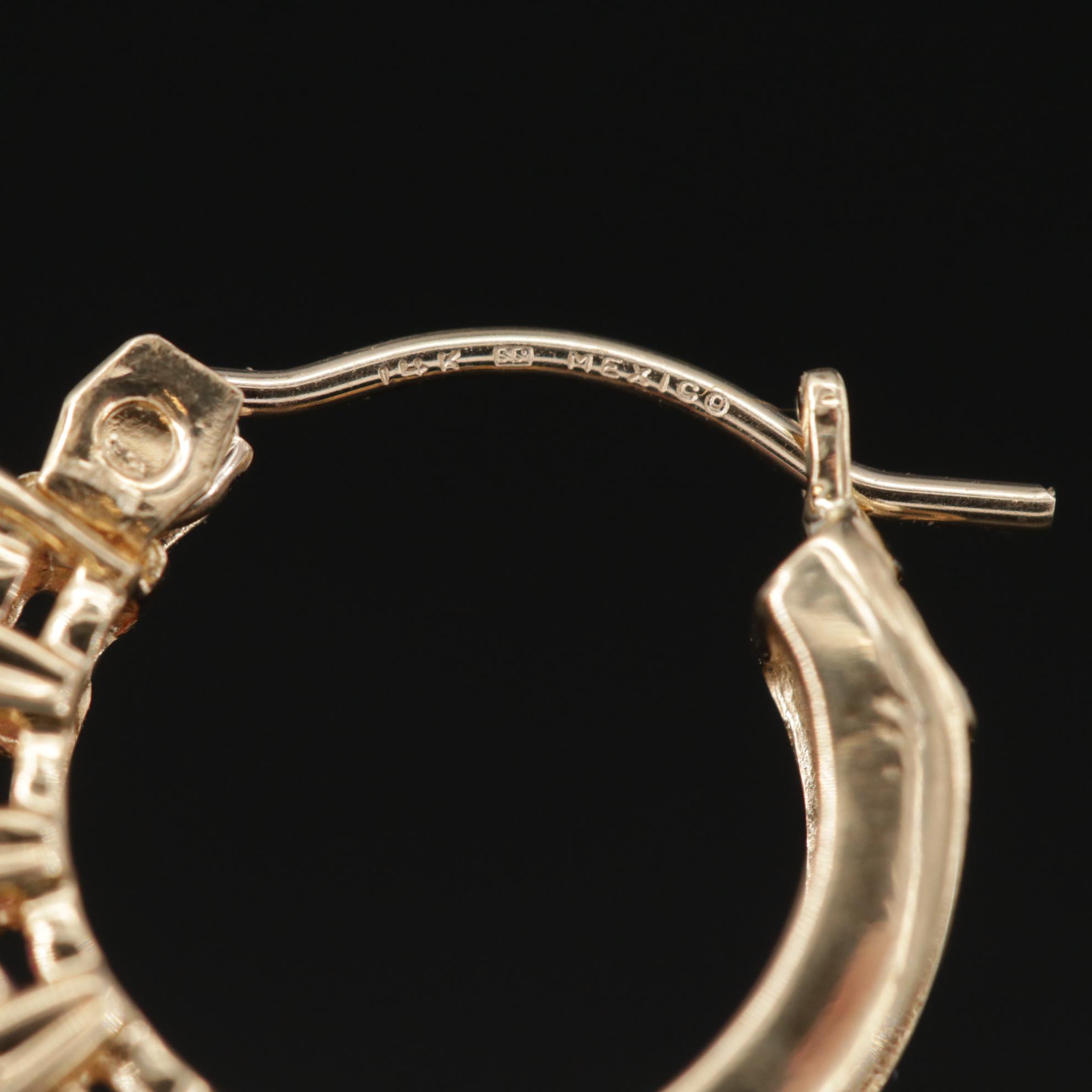 14K Yellow Gold Ruby Hoop Earrings | EBTH