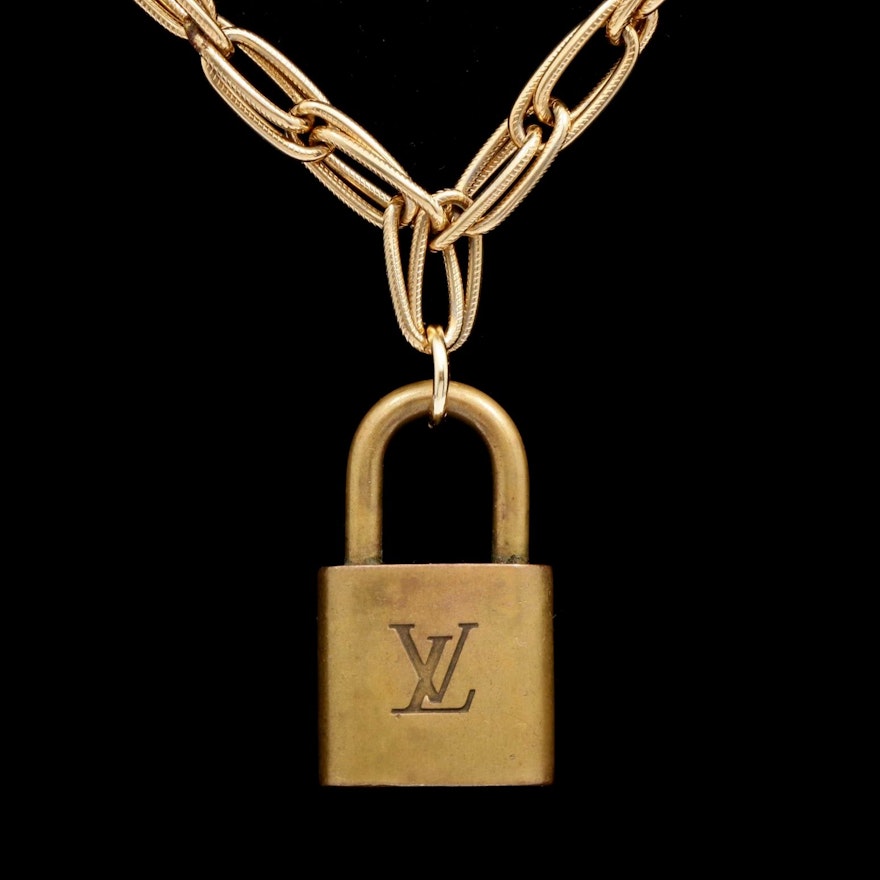 Louis Vuitton Lock on Chain Necklace | EBTH