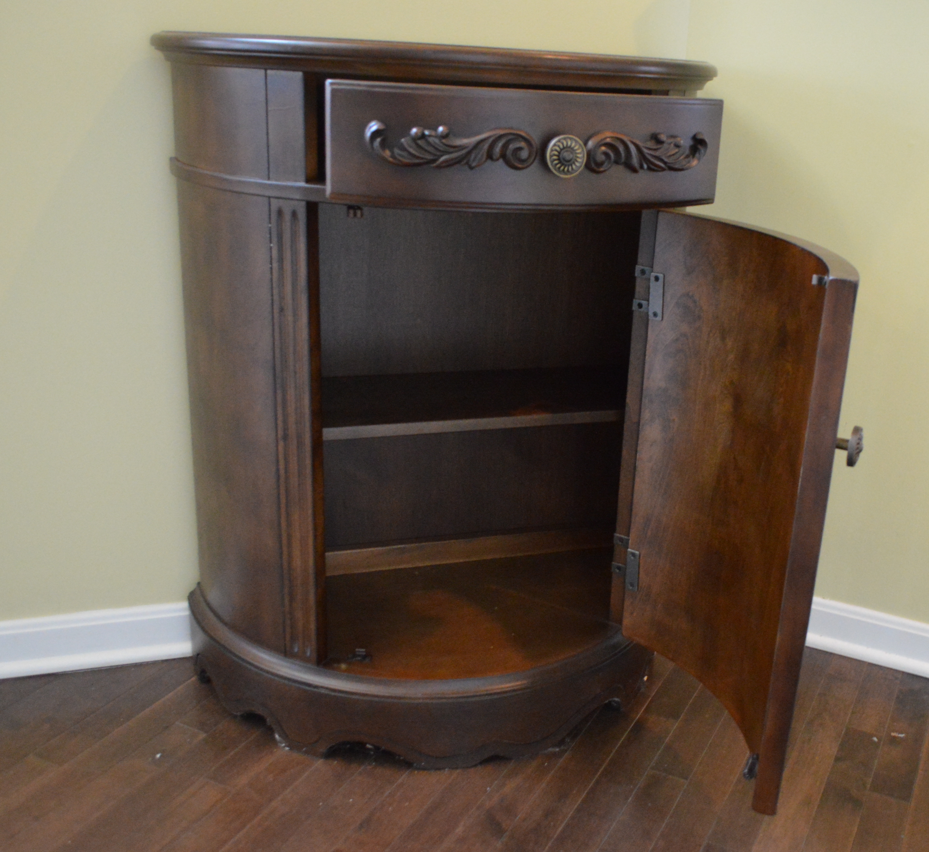 Ashley Furniture "Norcastle" Wood Appliqué Demilune Accent ...