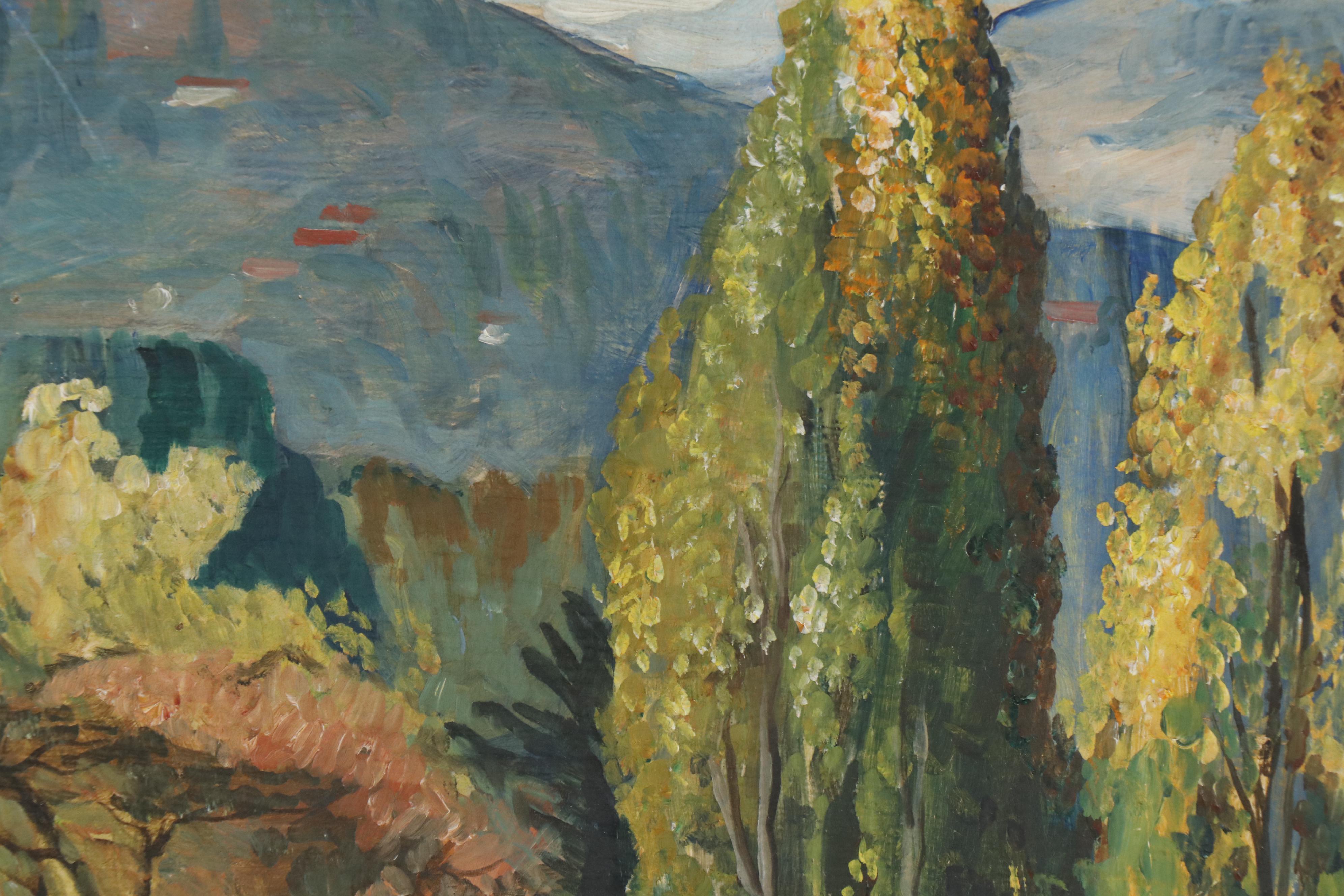 Walter Barron Currier Landscape Oil Painting, 1933 EBTH