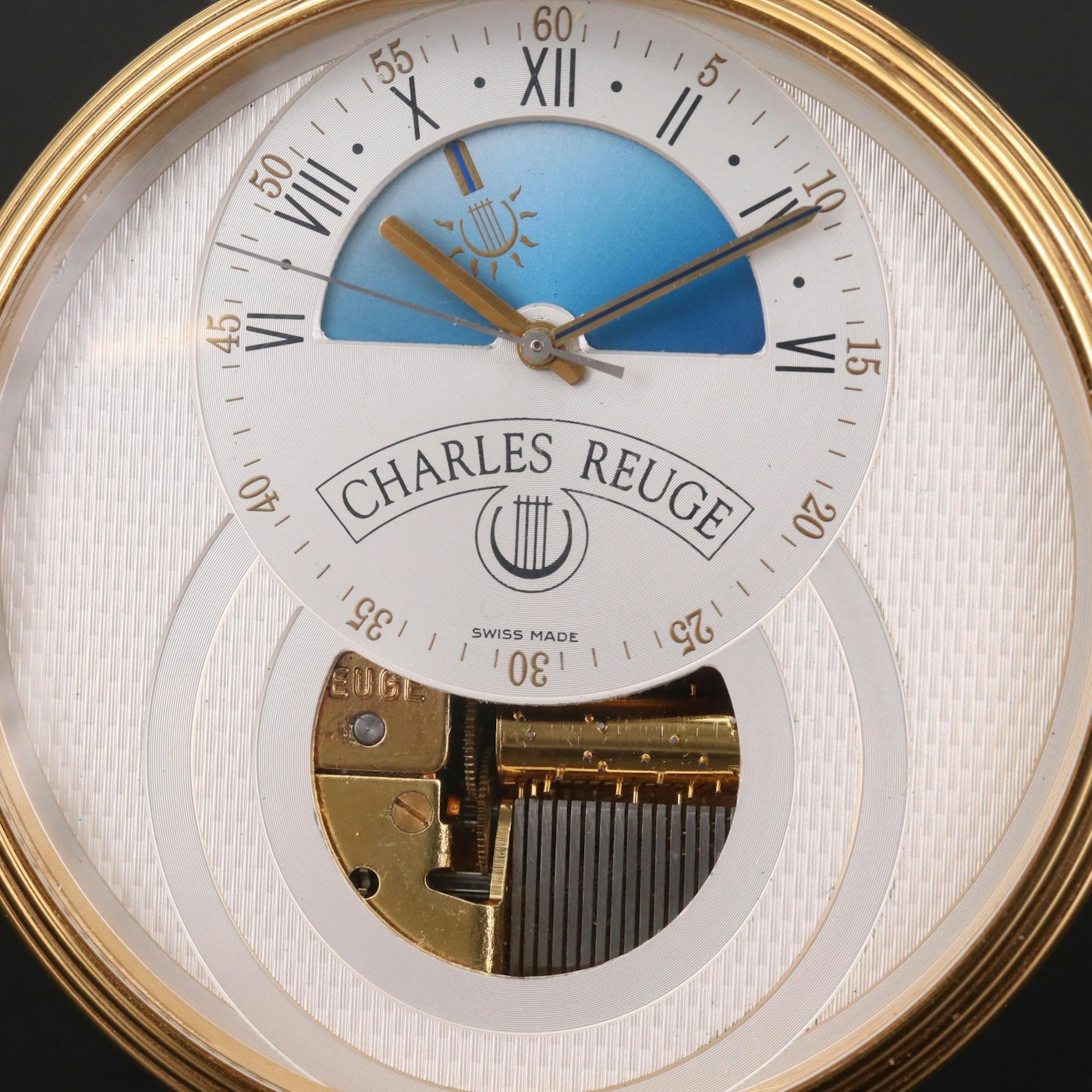 Musical Pocket Watch by Charles Reuge with Day and Night Phase Dial | EBTH