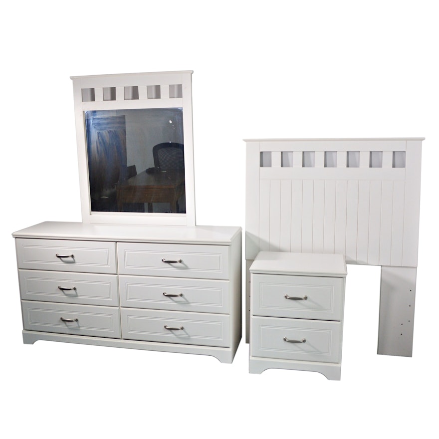 Ashley Furniture White Panel Dresser With Mirror Twin Headboard