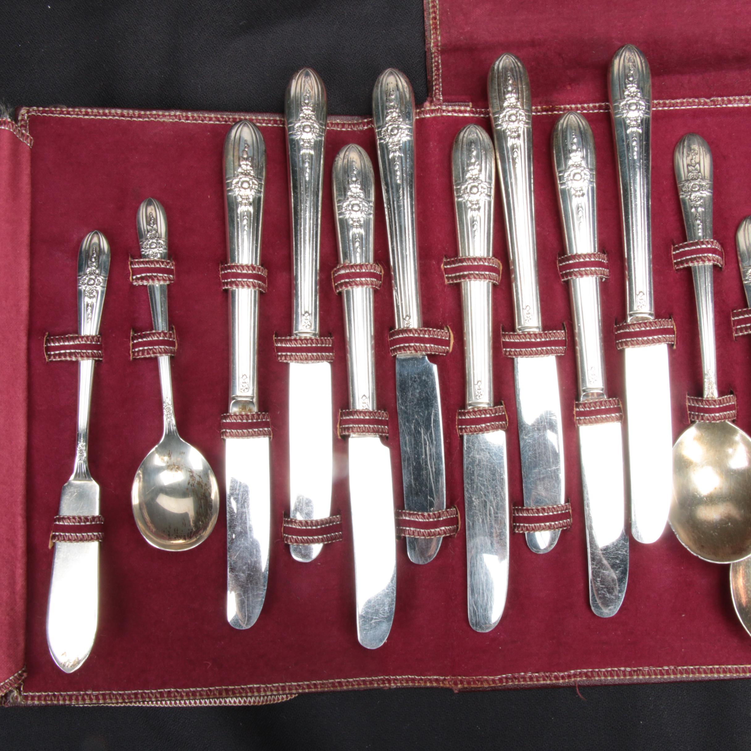 Wm. Rogers Mfg. Co. "Triumph" Silver Plate Flatware with Case, 1940s EBTH