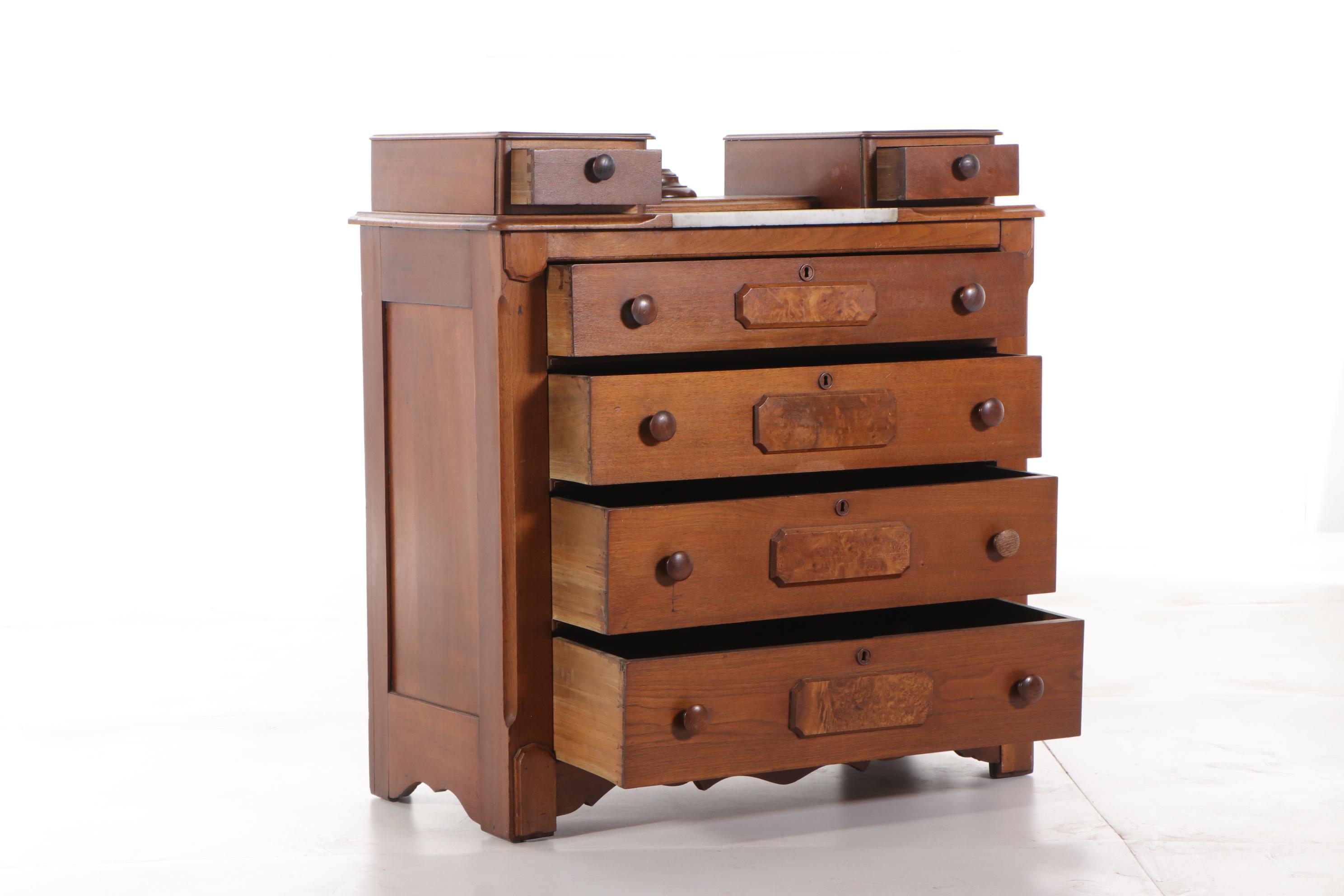 Victorian Eastlake Walnut Dresser, Late 19th Century EBTH