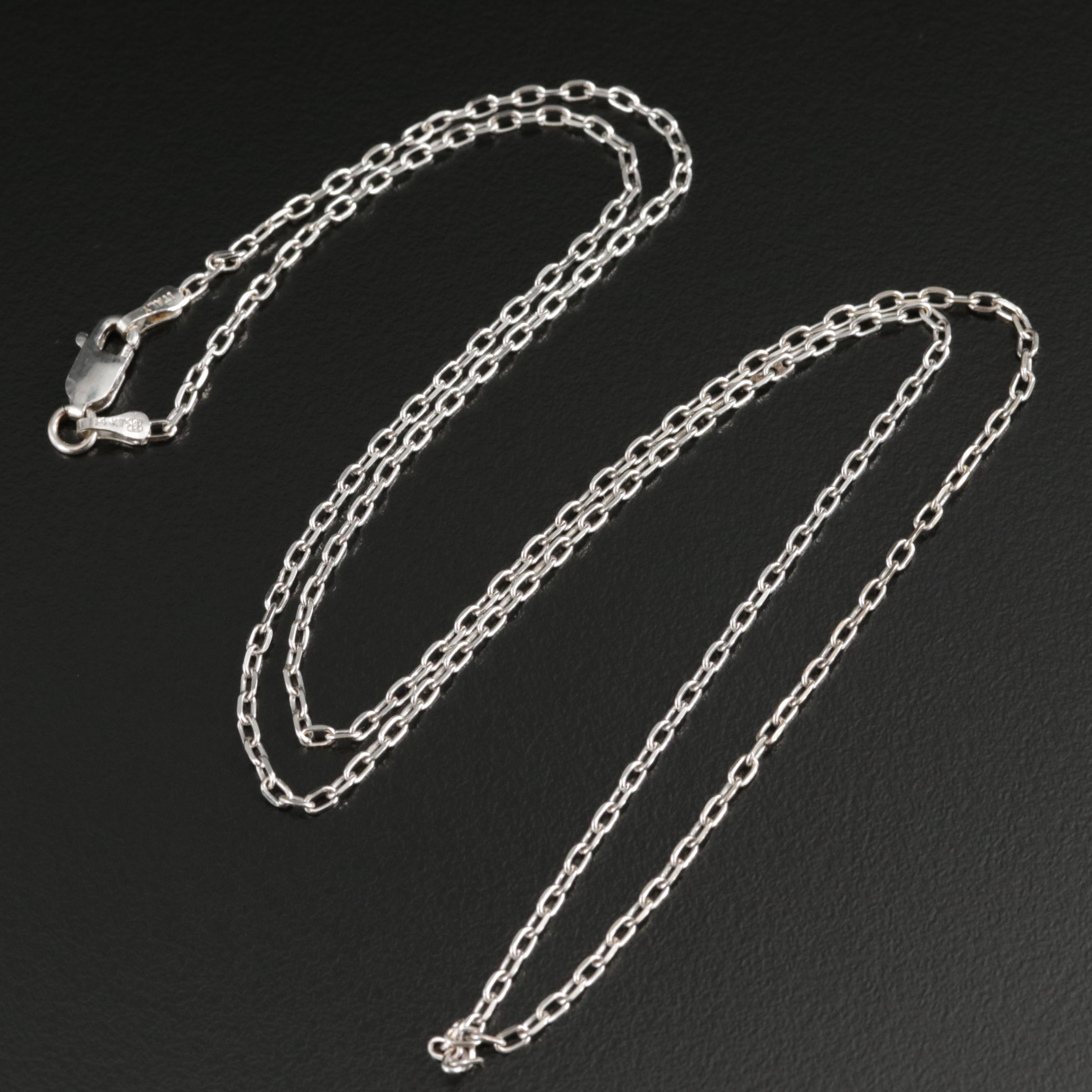 14K White Gold Cable Chain Necklace EBTH