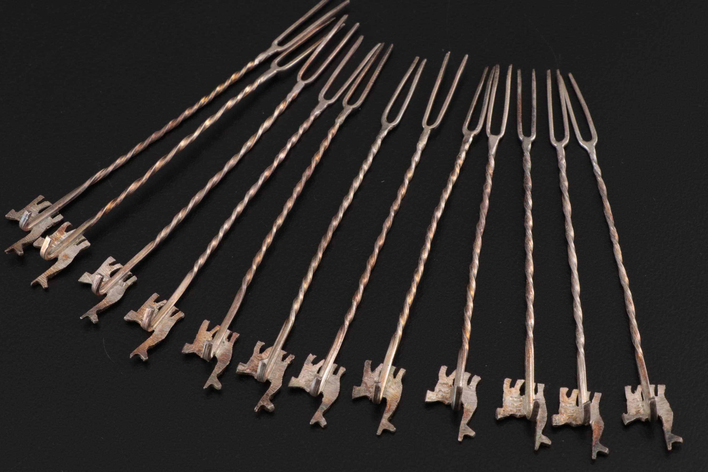 Sterling Silver Figural Llama Cocktail Picks EBTH