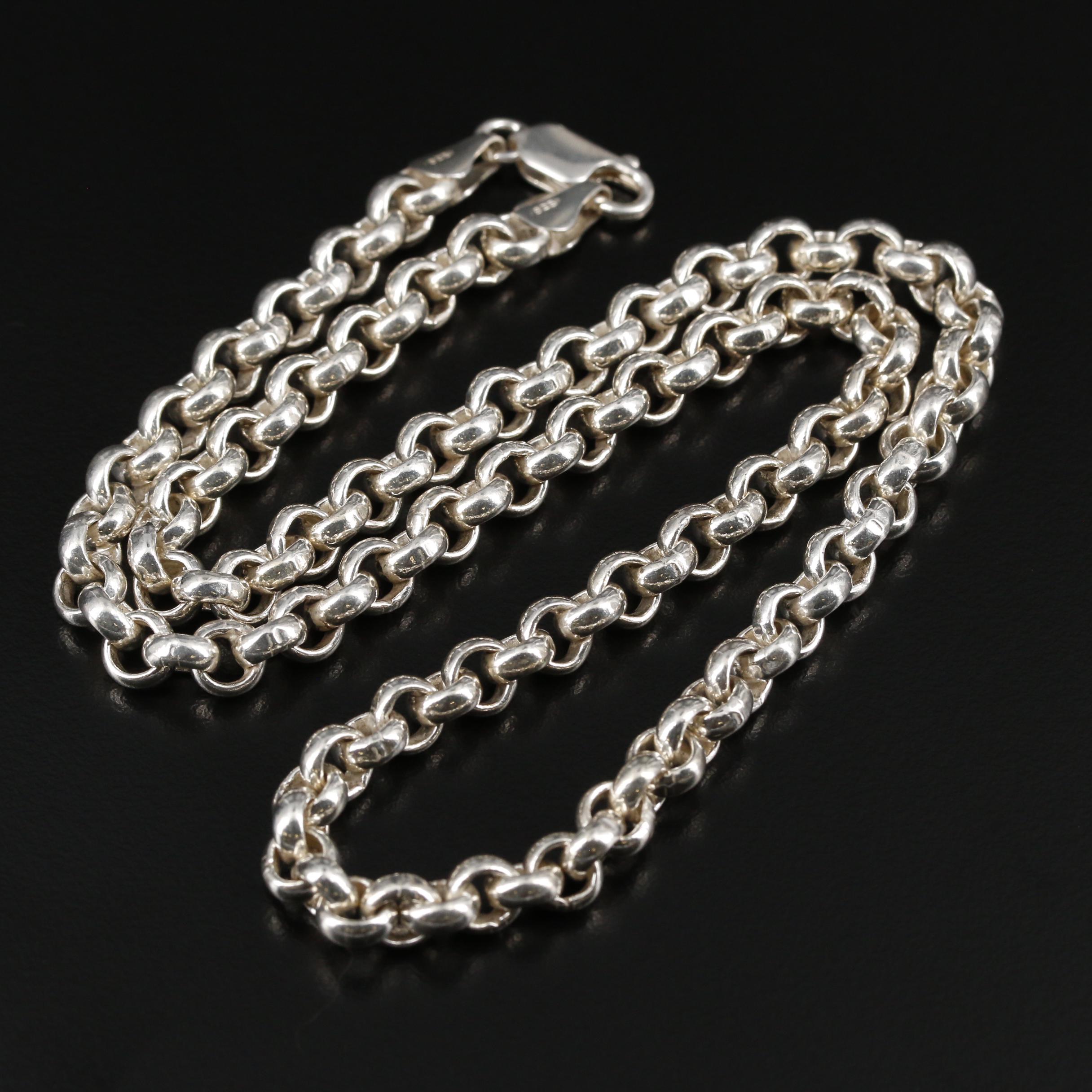 Sterling Silver Rolo Chain Necklace EBTH