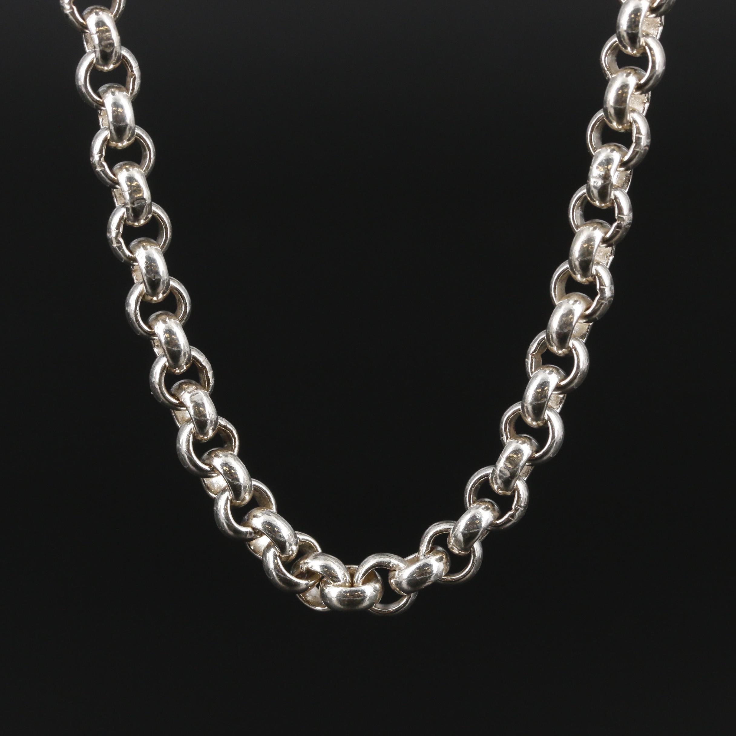 Sterling Silver Rolo Chain Necklace | EBTH