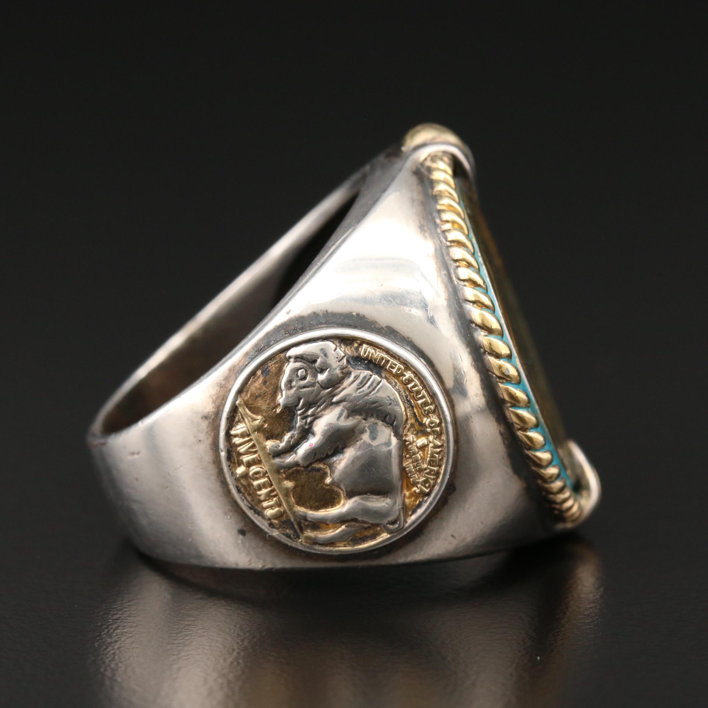 Sterling Silver Ring with 1935 Buffalo Nickel EBTH