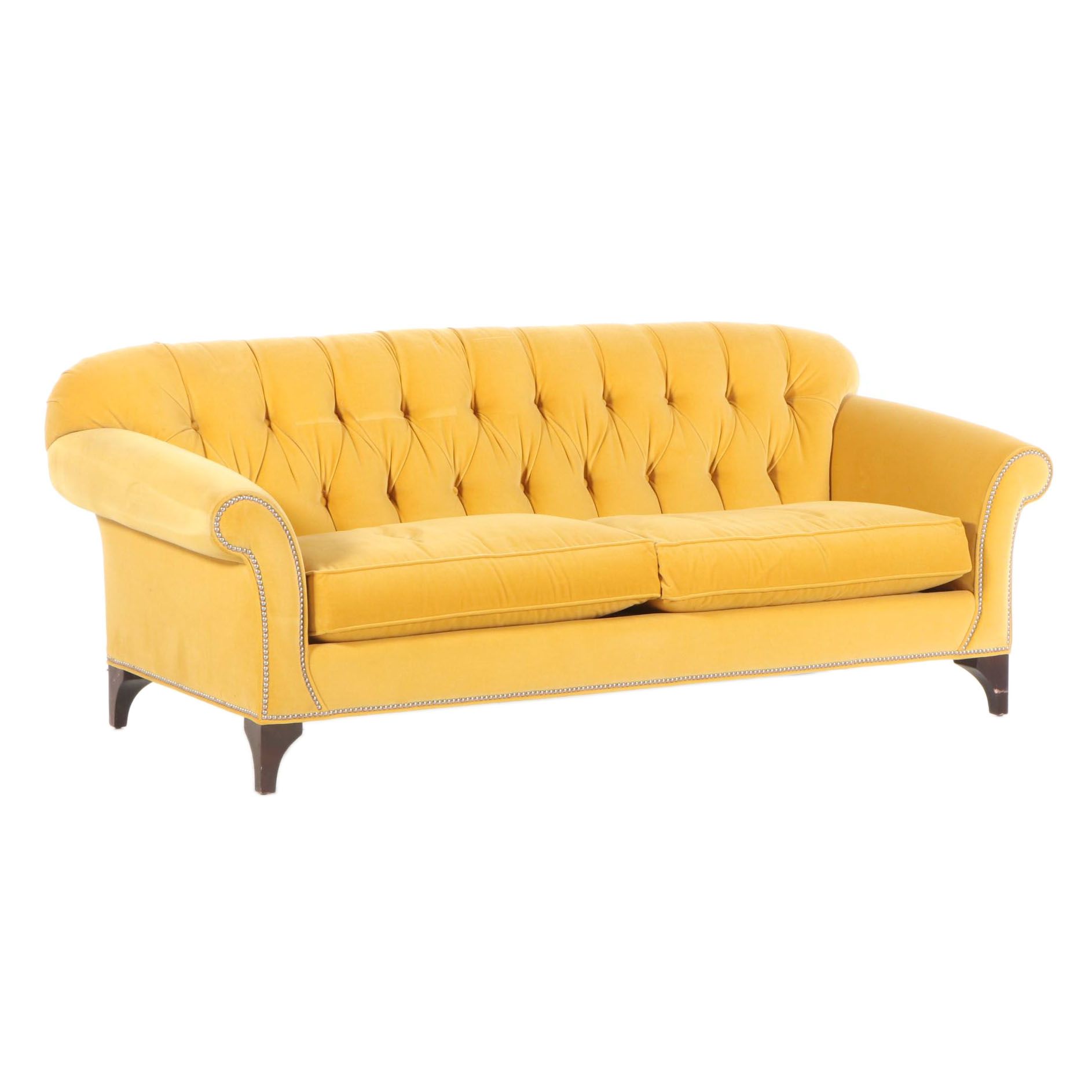 Camden Collection Gold Velour Tufted Sofa EBTH