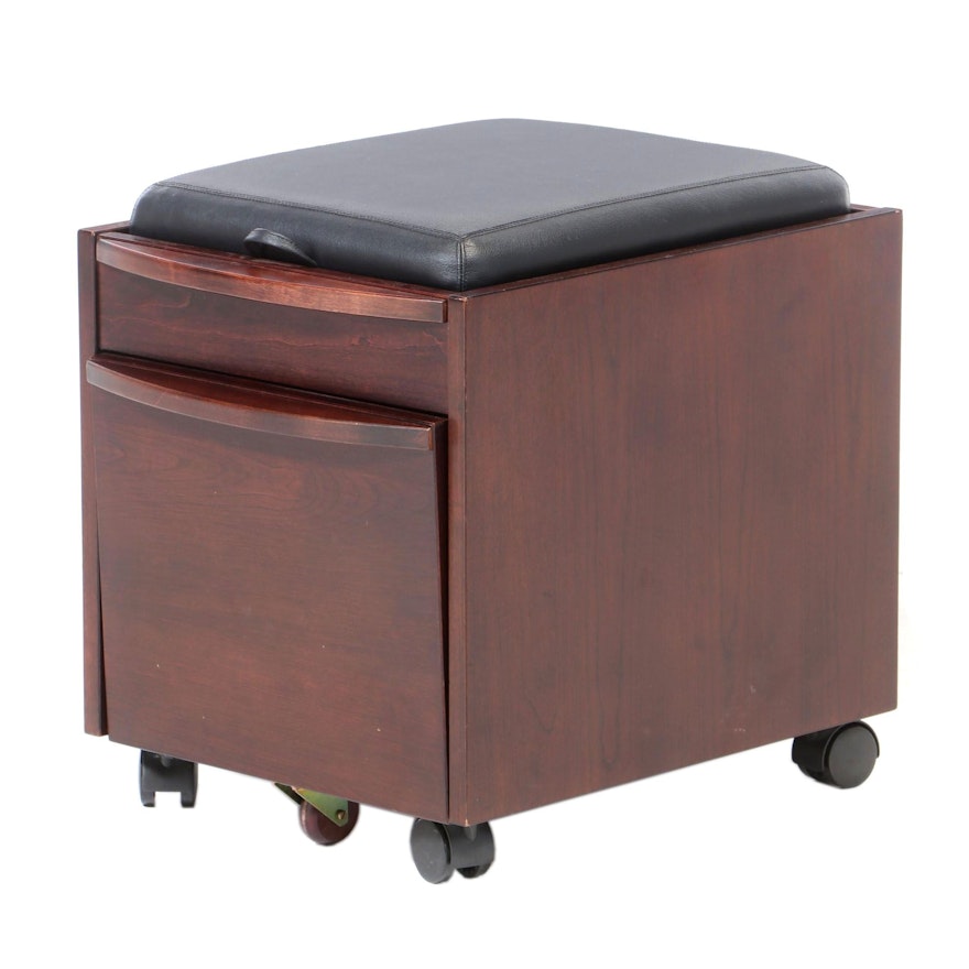 Levenger Jeeves File Cabinet Storage Ottoman On Casters Ebth