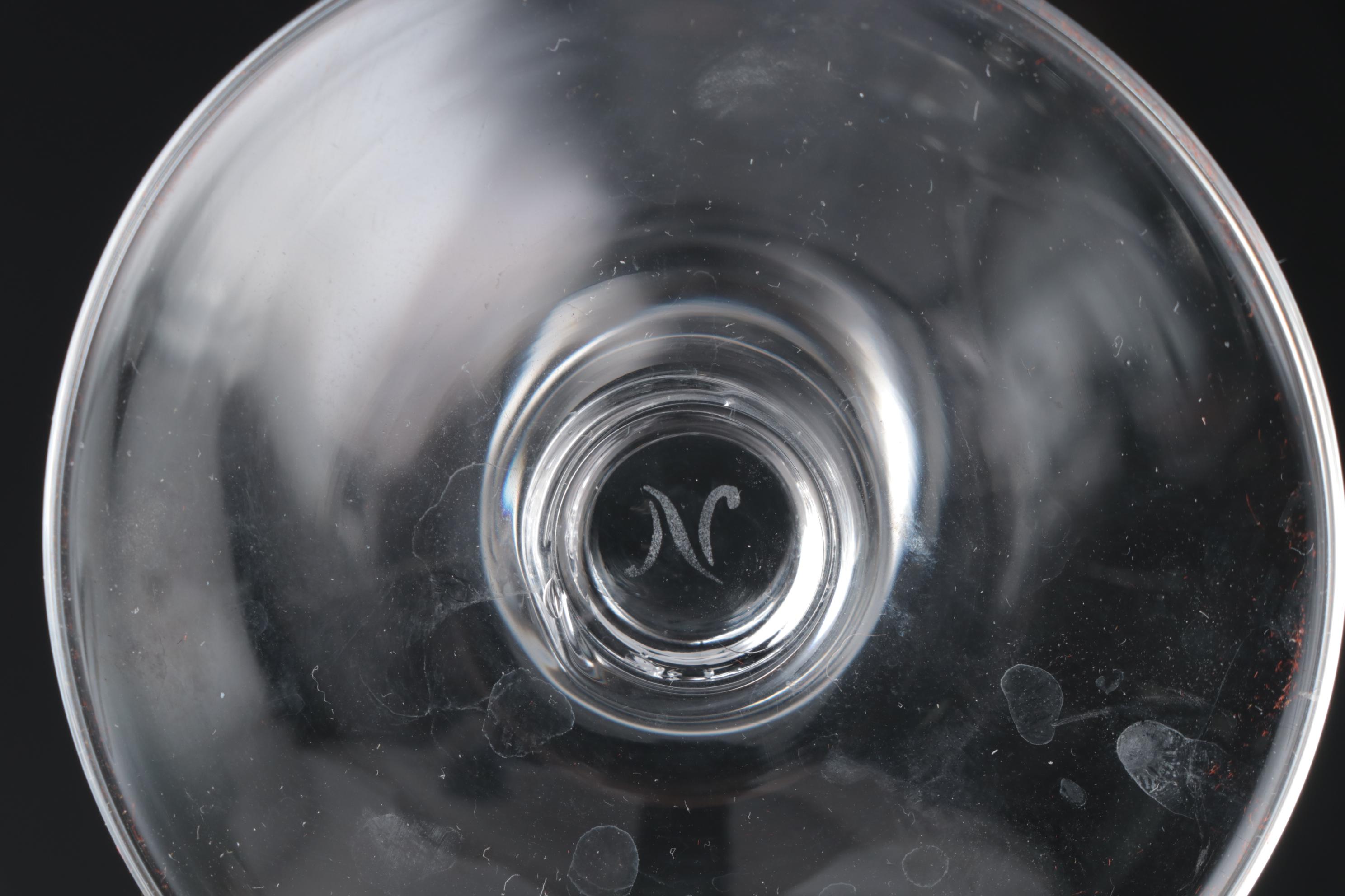 Noritake "Troy" Crystal Water Goblets and Wine Glasses, Late 20th