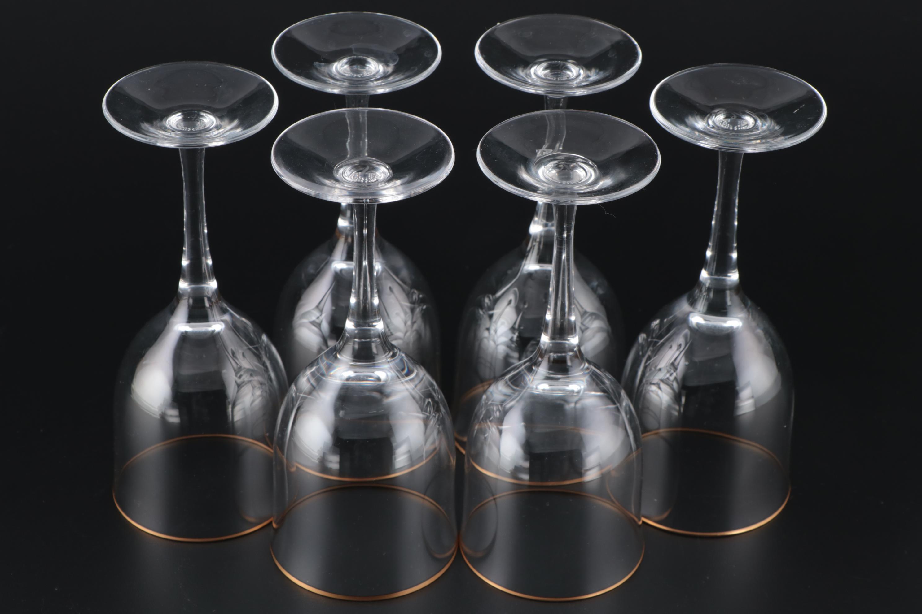 Noritake "Troy" Crystal Water Goblets and Wine Glasses, Late 20th