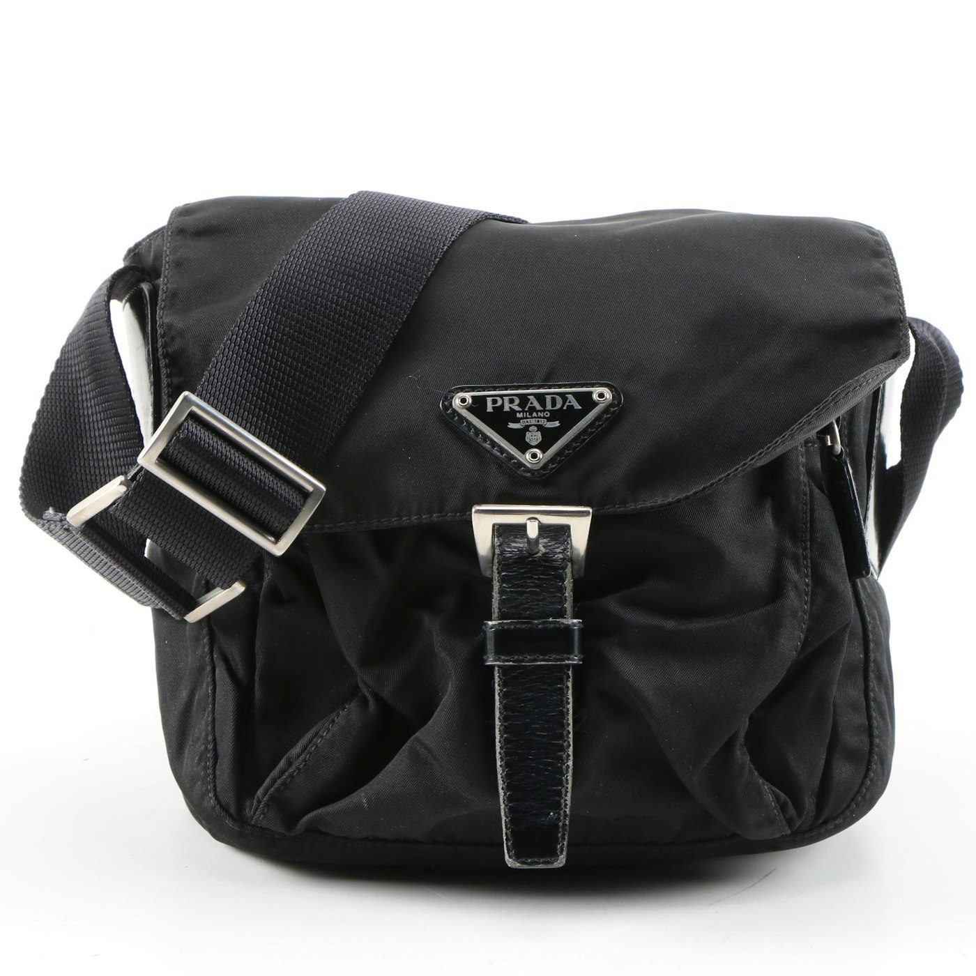 Prada Small Crossbody Bag in Black Tessuto Nylon and Leather | EBTH