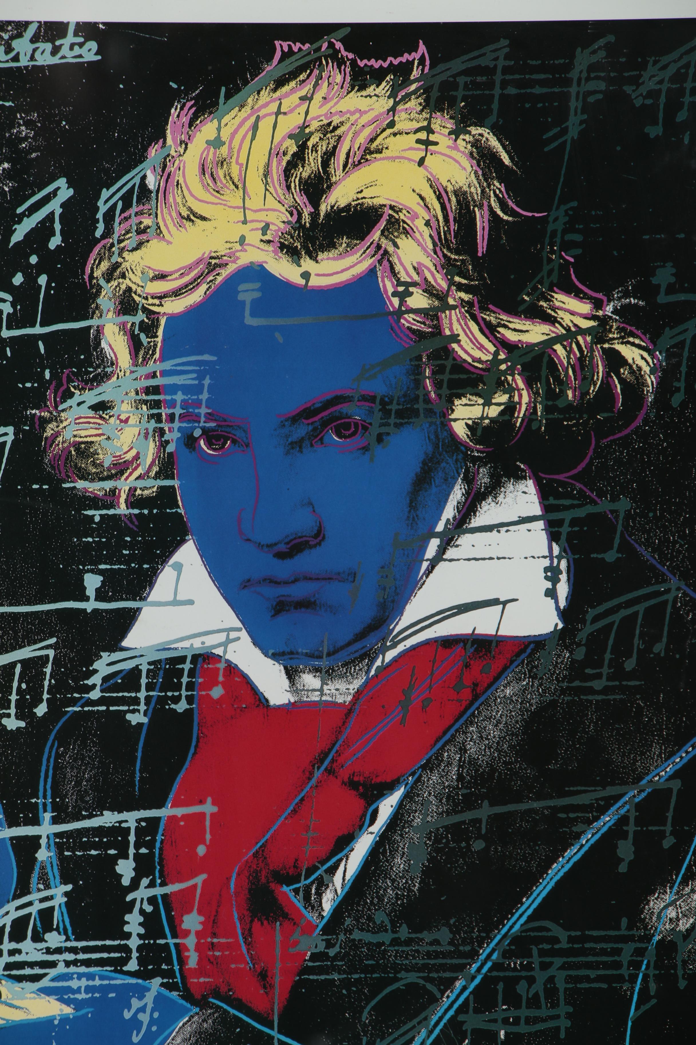 Poster for Andy Warhol Exhibition "Ludwig Van Beethoven", 1989 EBTH