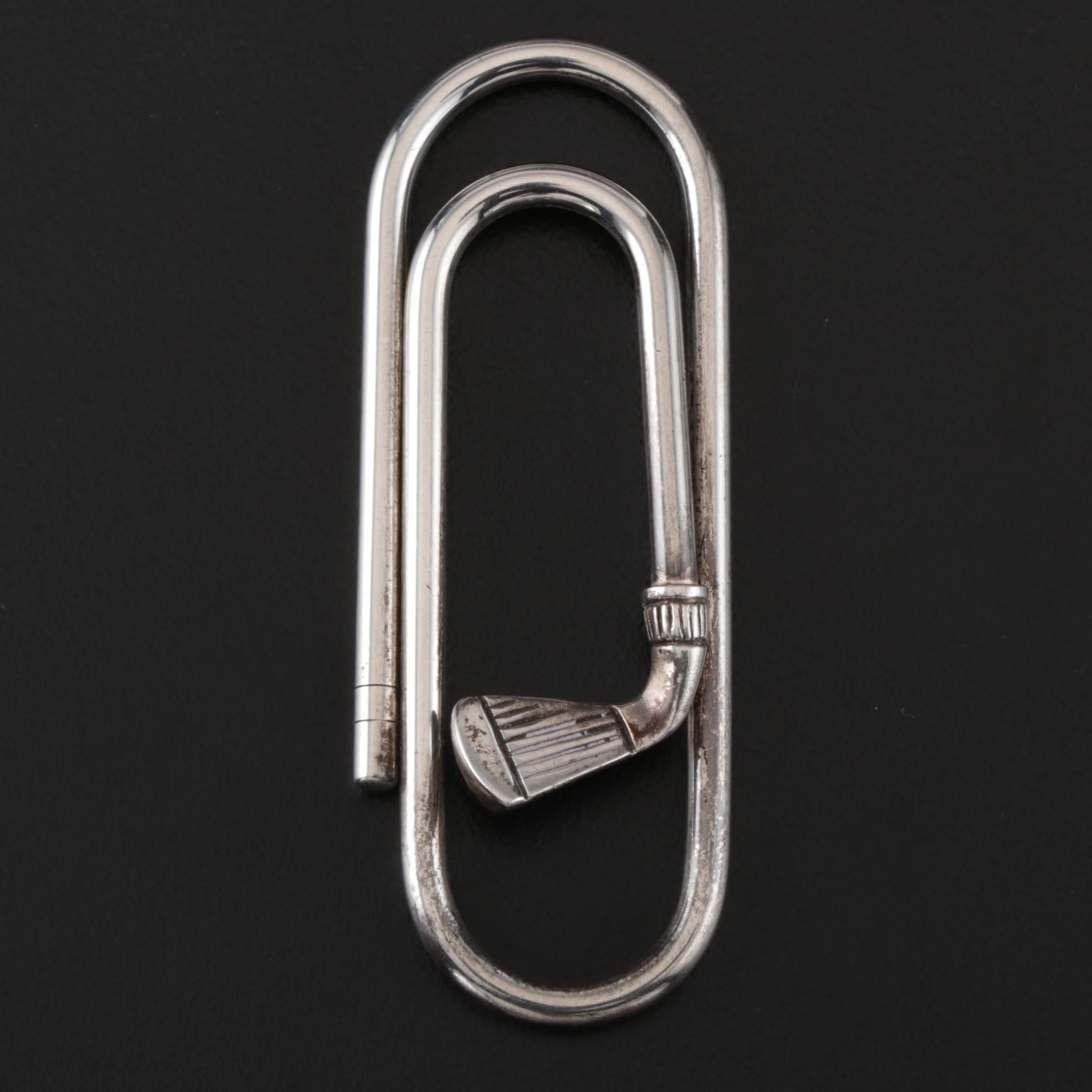 Tiffany & Co. Sterling Silver Golf Club Paperclip Bookmark EBTH
