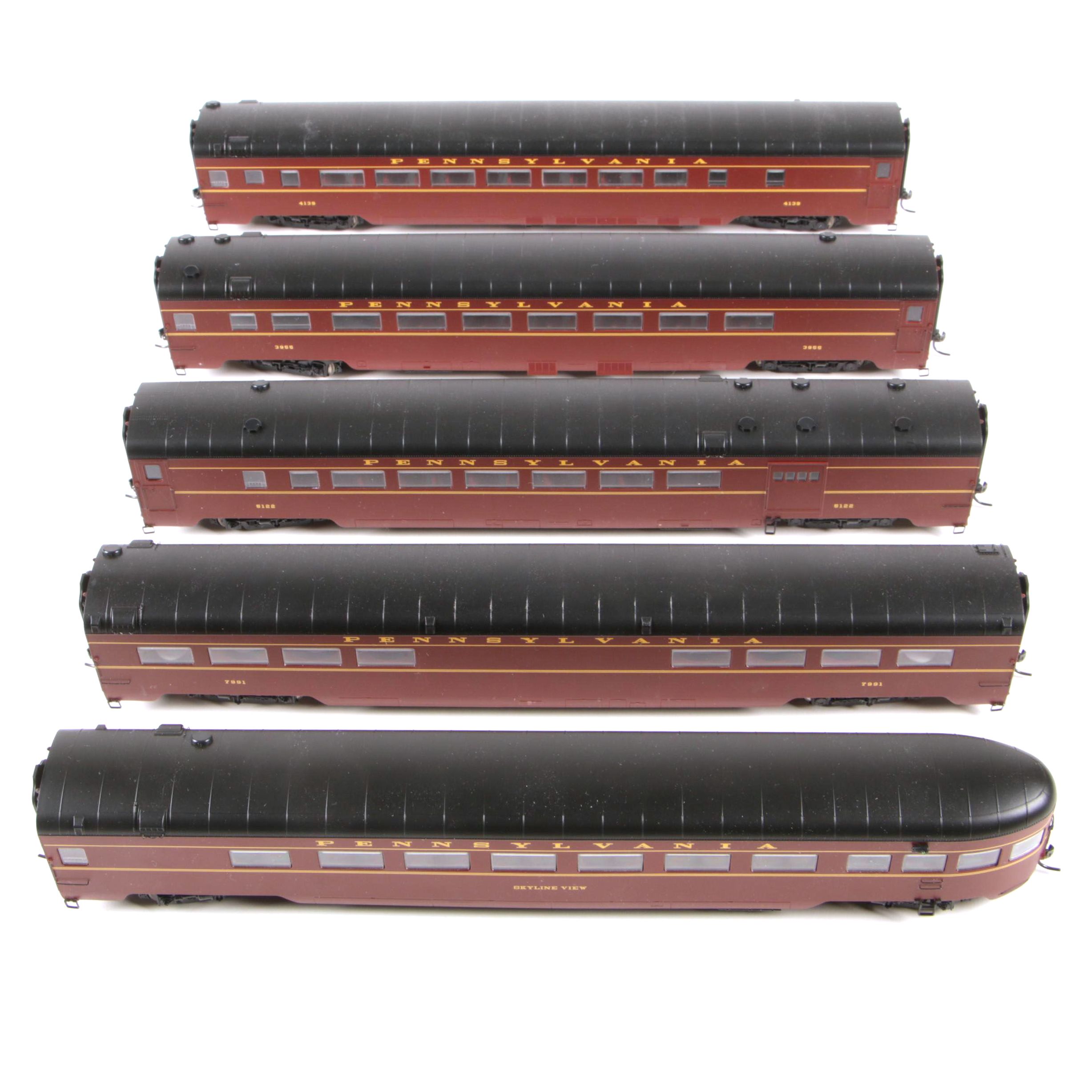 MTH HO Scale "Pennsylvania Lines" Passenger Model Train Cars EBTH
