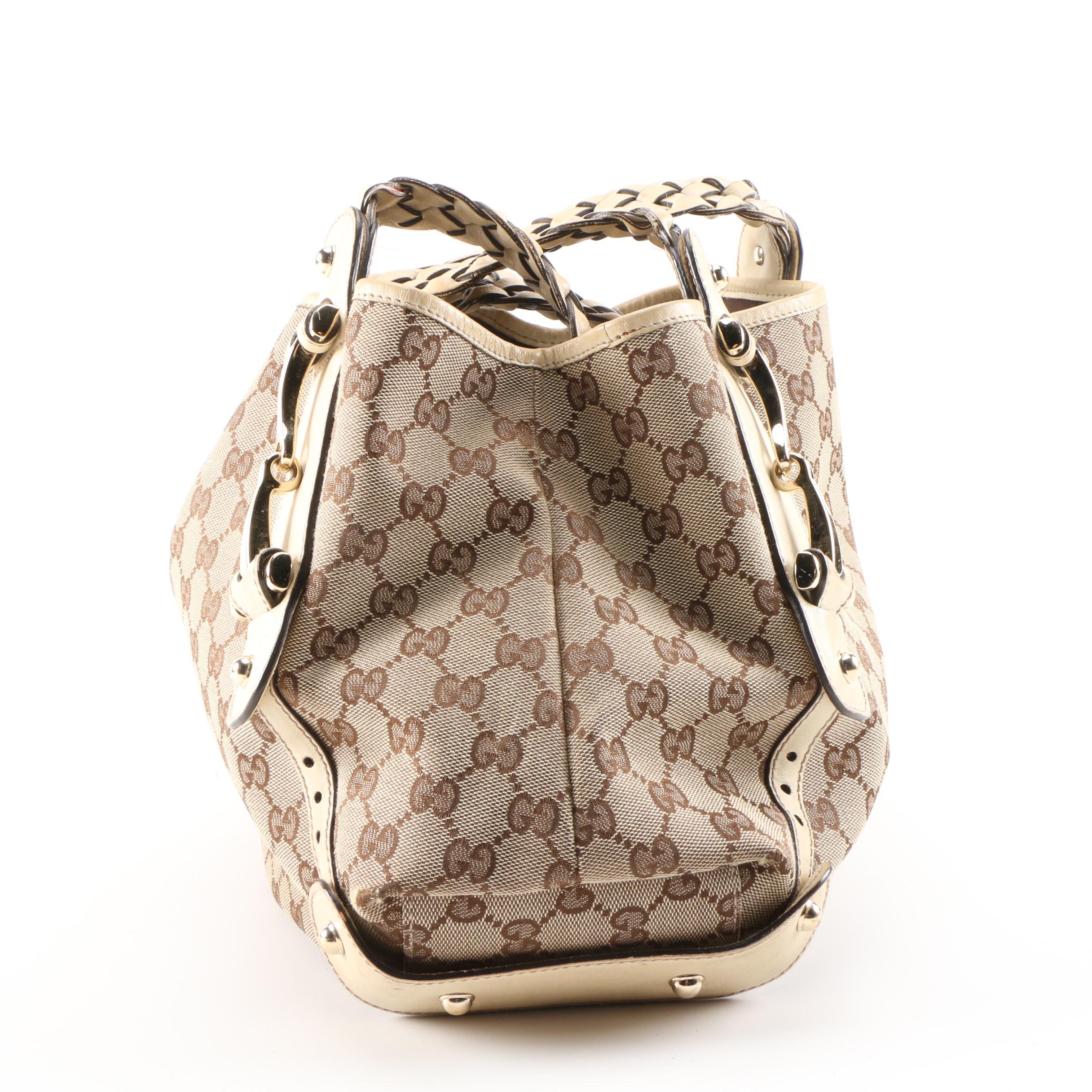 Gucci Beige Guccissima Canvas Backpack Purse