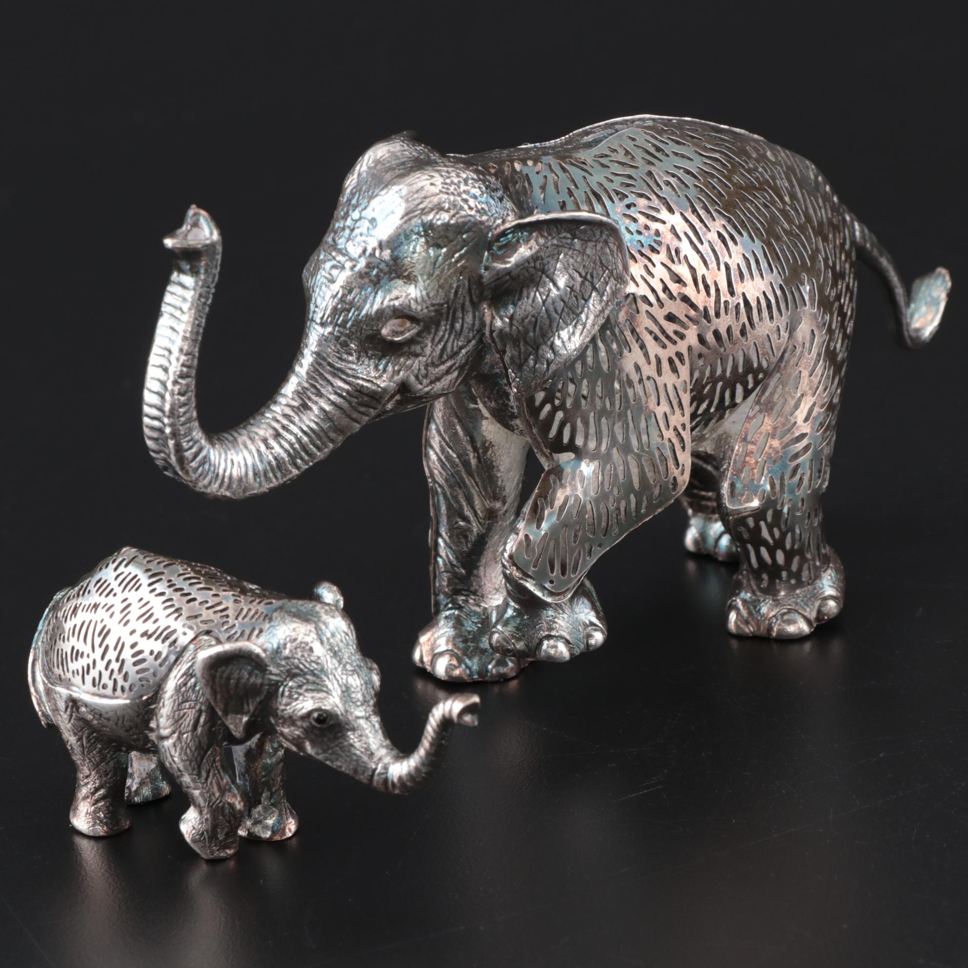 Christofle France Silver Plate Elephant Figurines EBTH