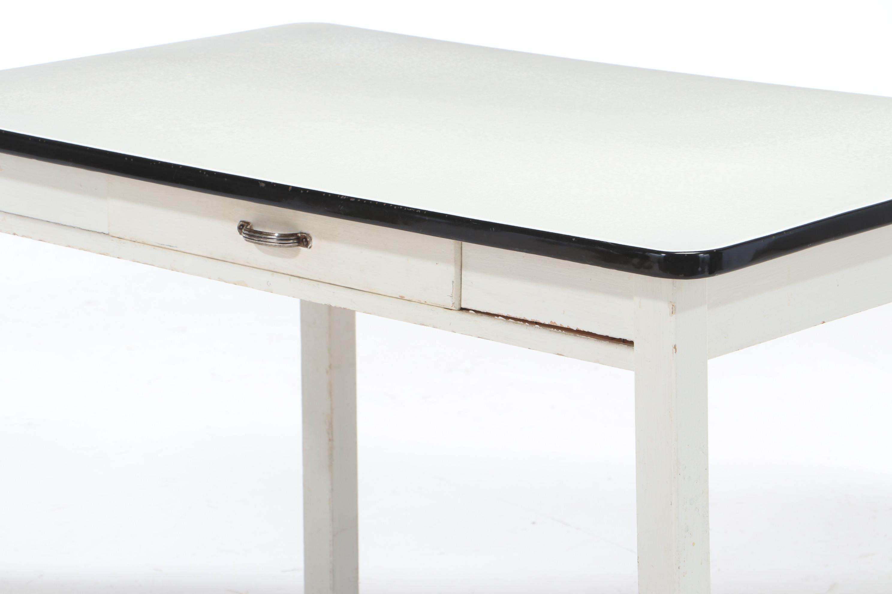 Crown Furniture Enameled TinTop Table, circa 1950 EBTH