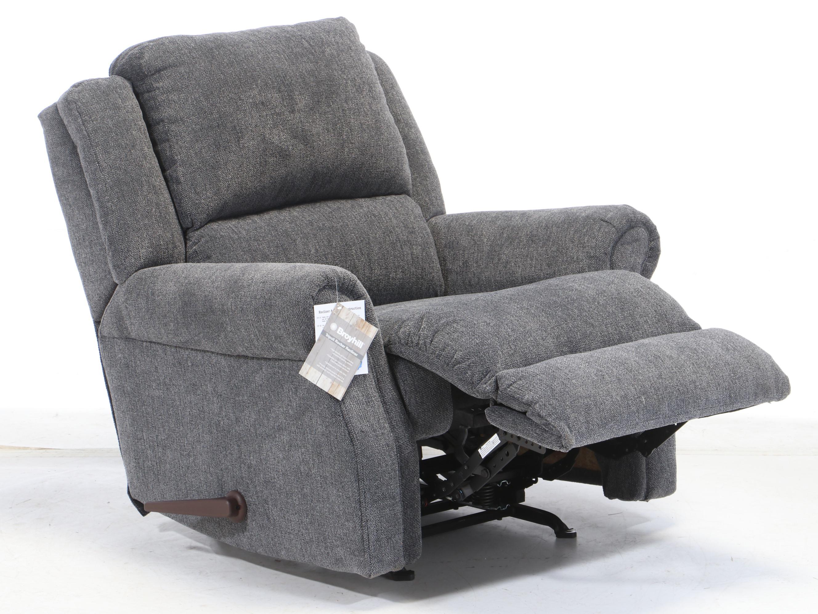 Broyhill "Tripoli" ChenilleUpholstered Rocker Recliner Chair EBTH