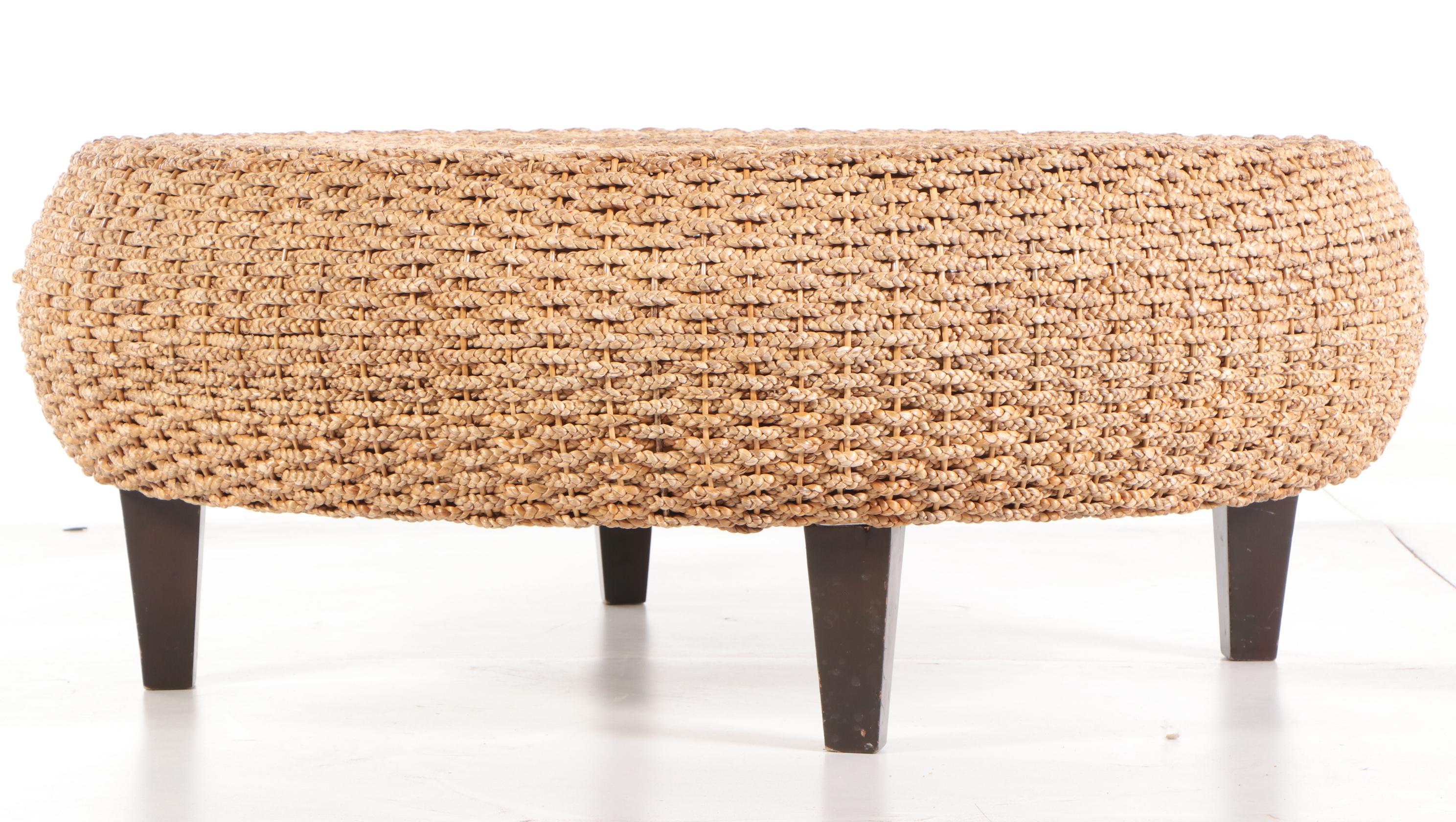 Z Gallerie Woven Seagrass Coffee Table EBTH