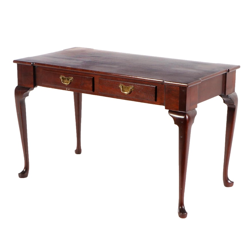 Queen Anne Style Cherry Writing Desk Late 20th Century Ebth