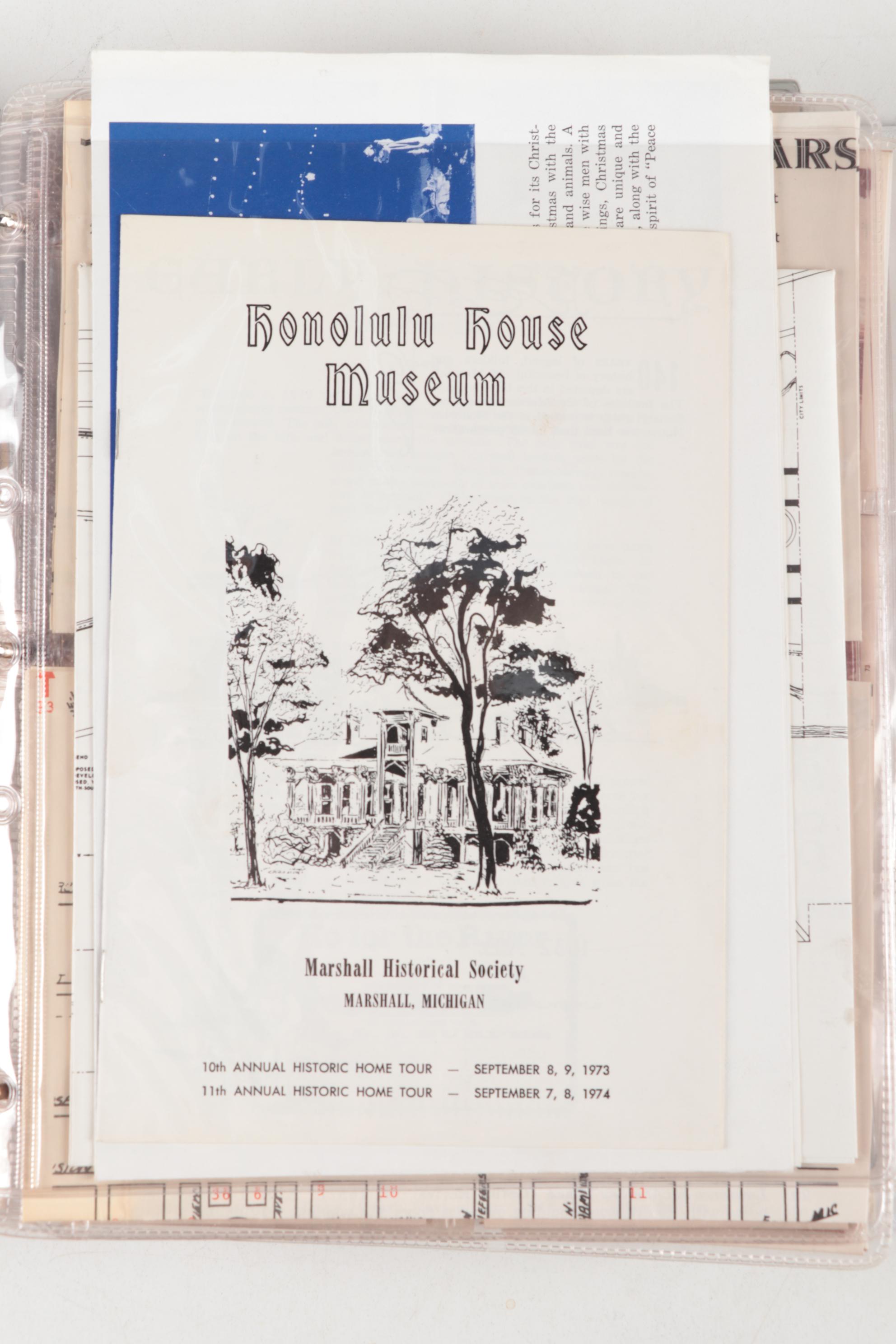 House Photos and Ephemera Scrapbook of Homes in Marshall, Michigan