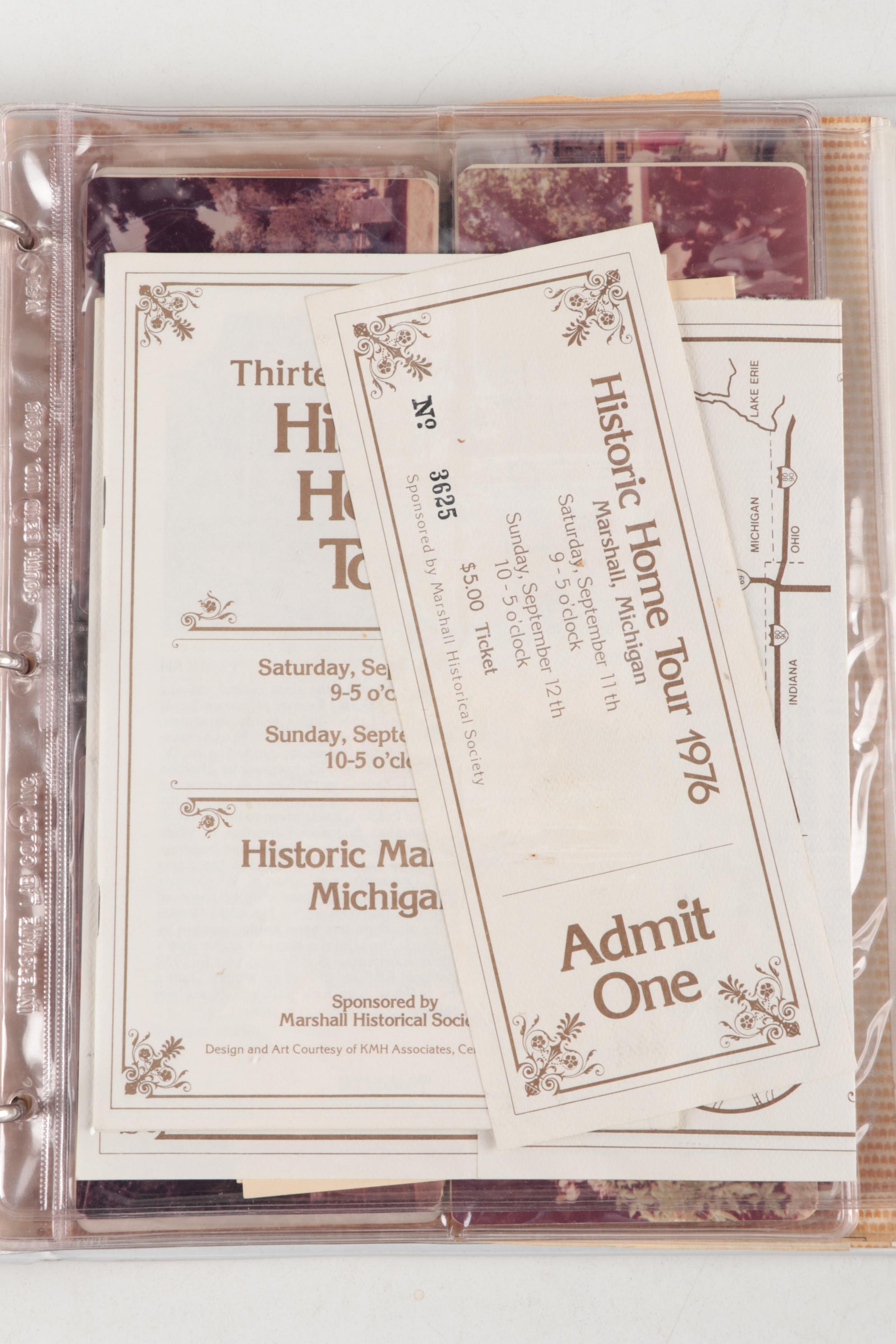 House Photos and Ephemera Scrapbook of Homes in Marshall, Michigan