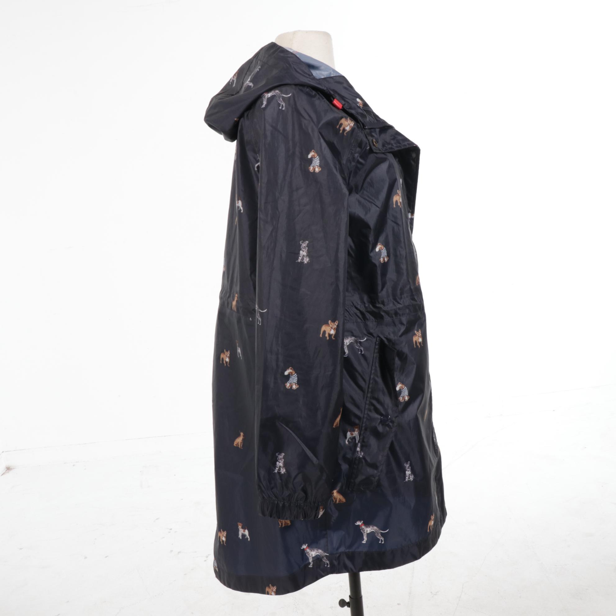 Joules Right As Rain Collection Dog Print Nylon Rain Jacket EBTH