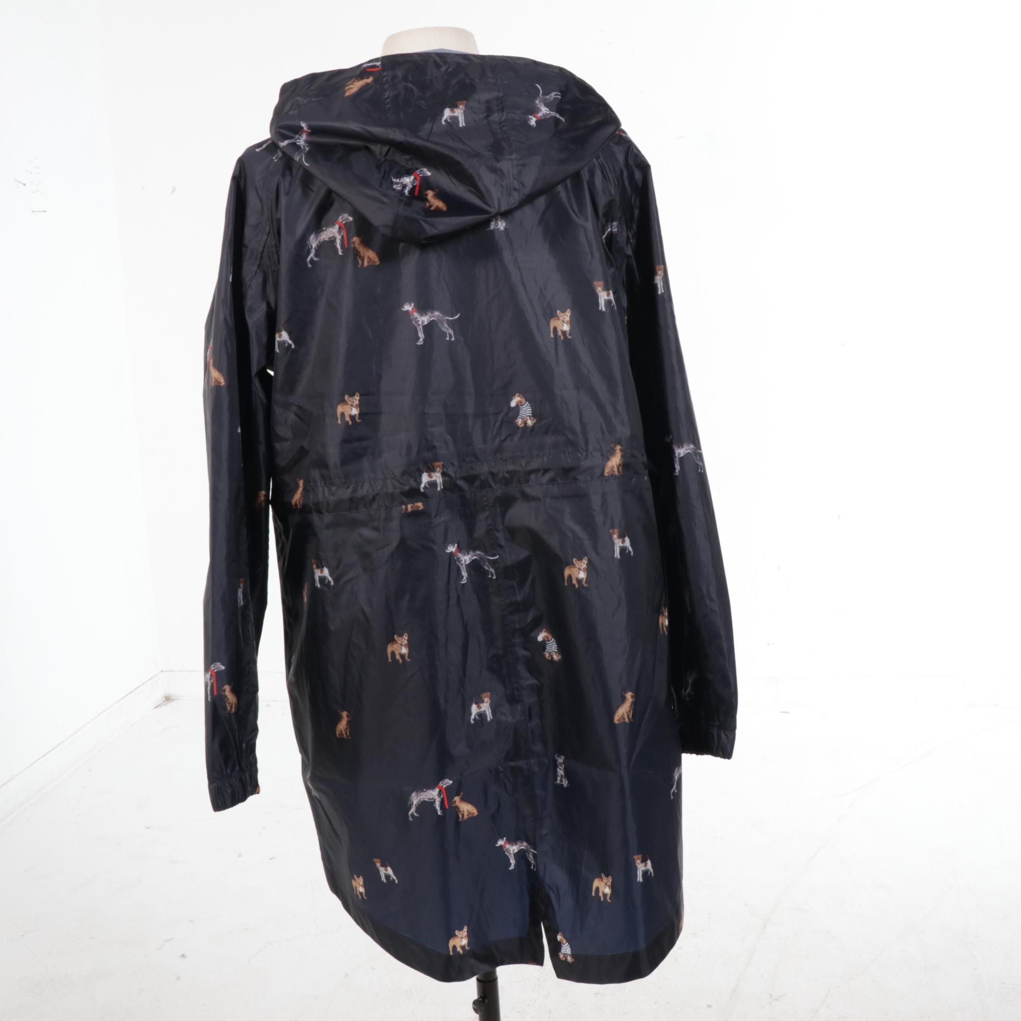 Joules Right As Rain Collection Dog Print Nylon Rain Jacket EBTH