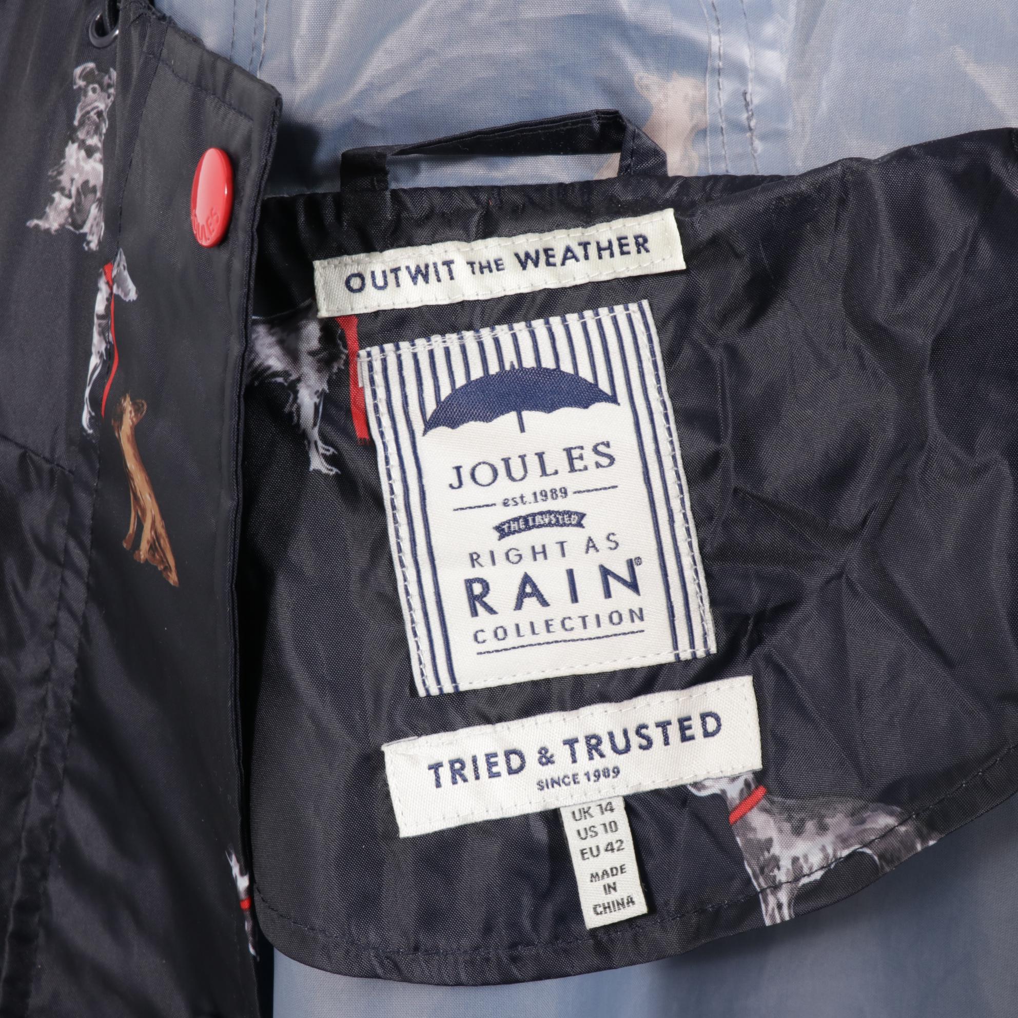 Joules Right As Rain Collection Dog Print Nylon Rain Jacket EBTH