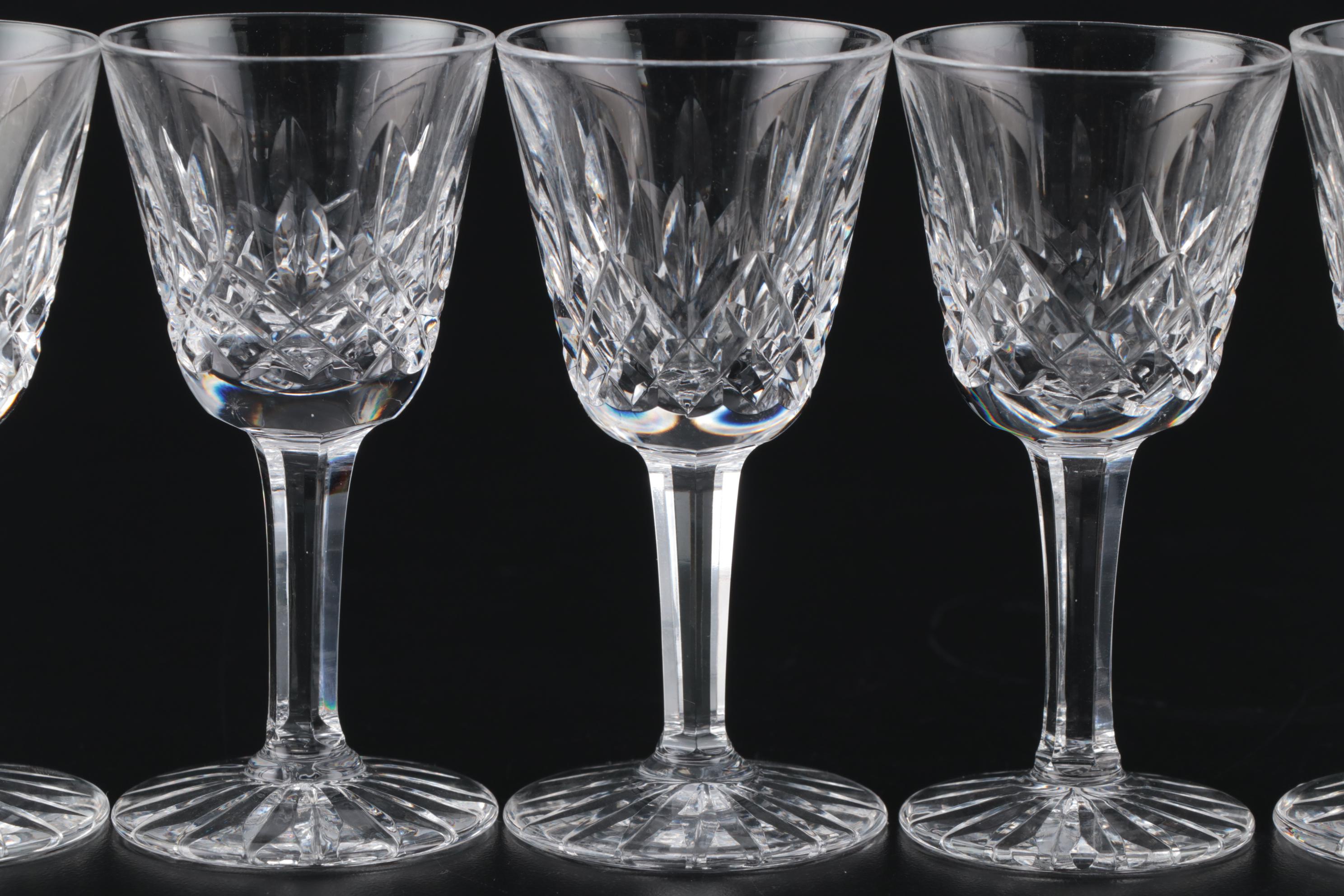 Waterford Crystal "Lismore" Cordial Glasses, Mid to Late 20th Century