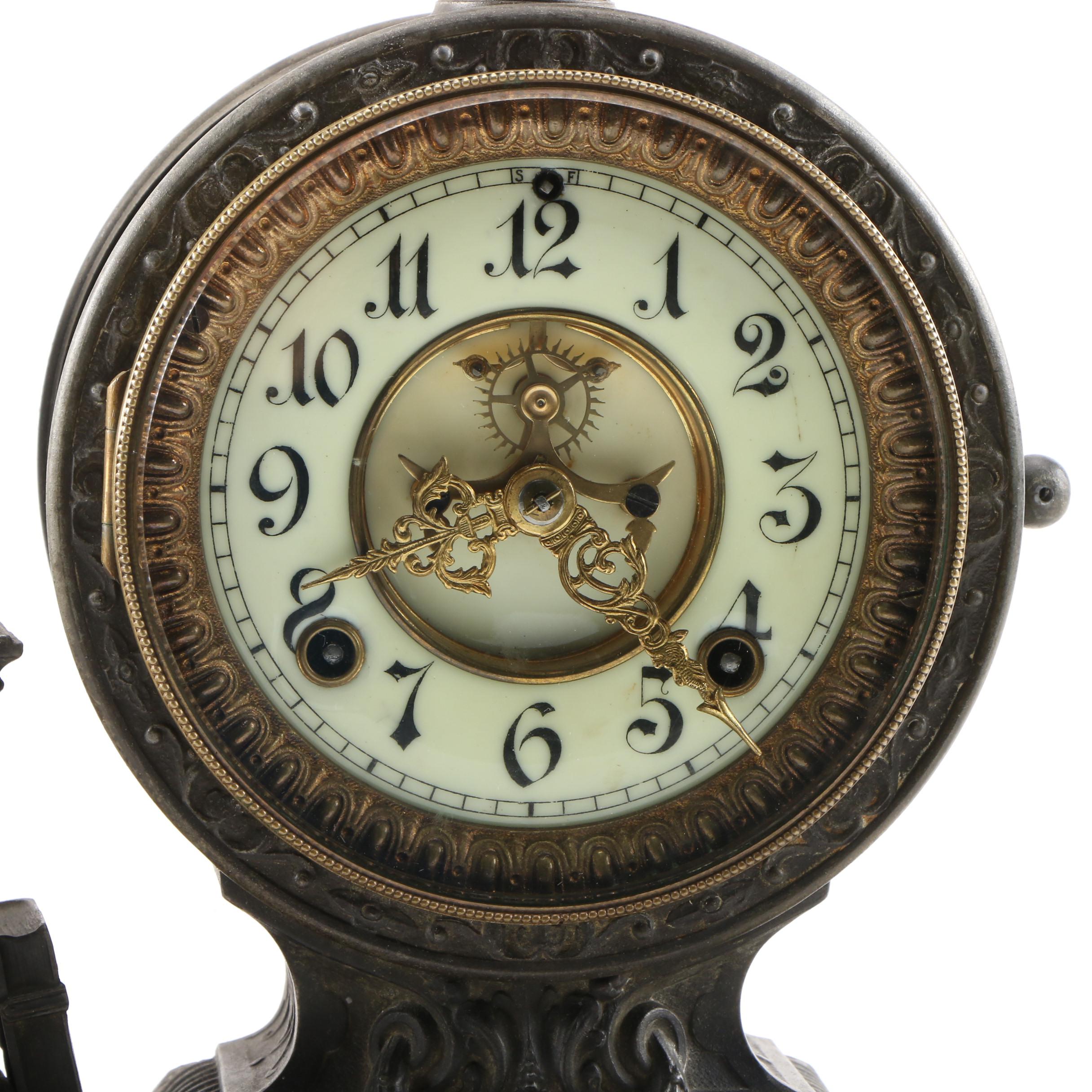 Ansonia Figural Mantel Clock of Isaac Newton EBTH