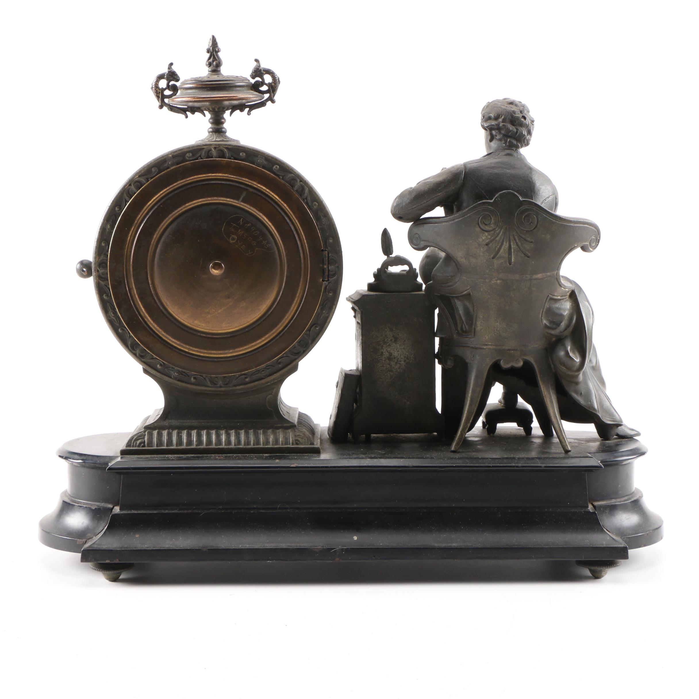 Ansonia Figural Mantel Clock of Isaac Newton EBTH