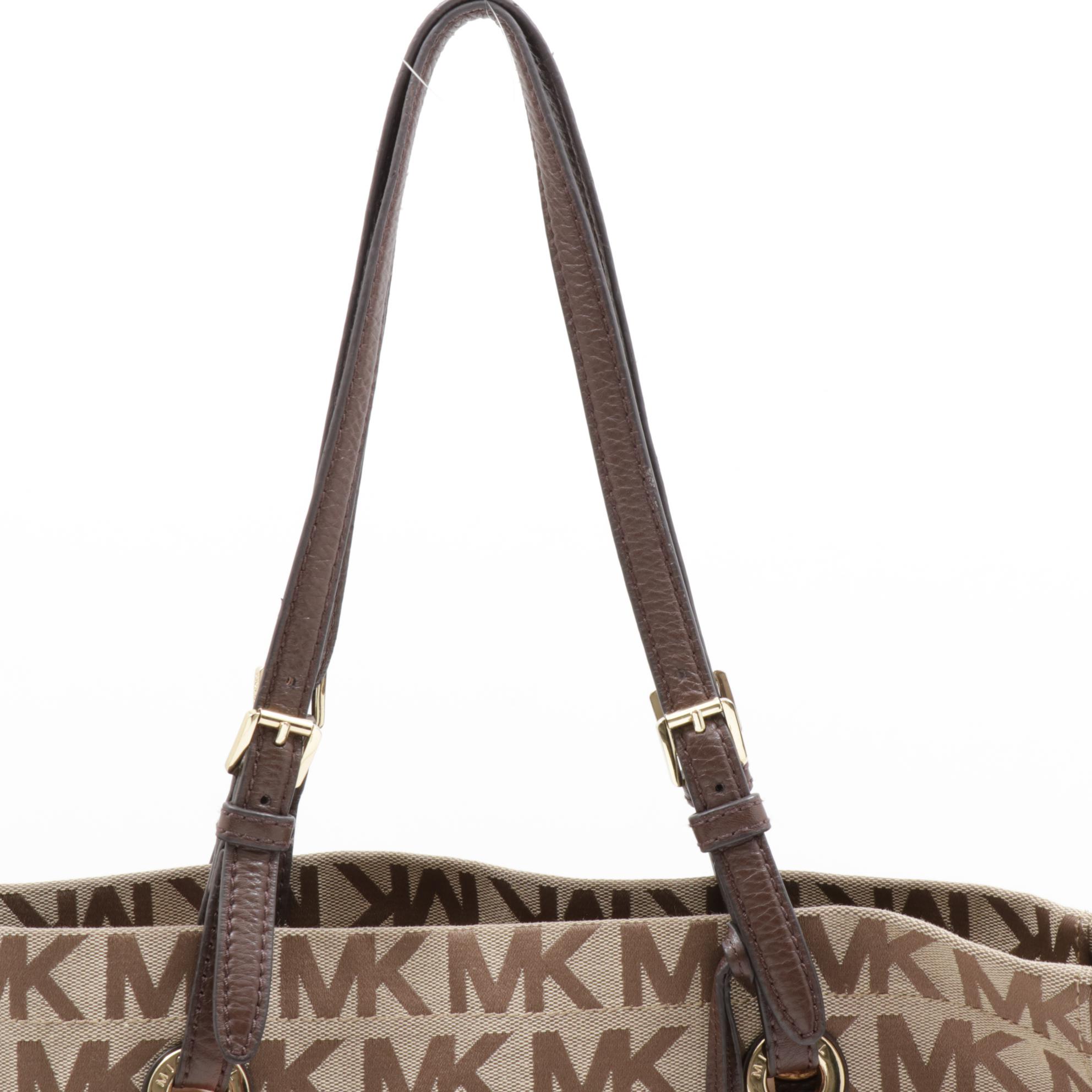 Michael Kors Monogrammed Canvas and Leather Tote with Wristlet EBTH