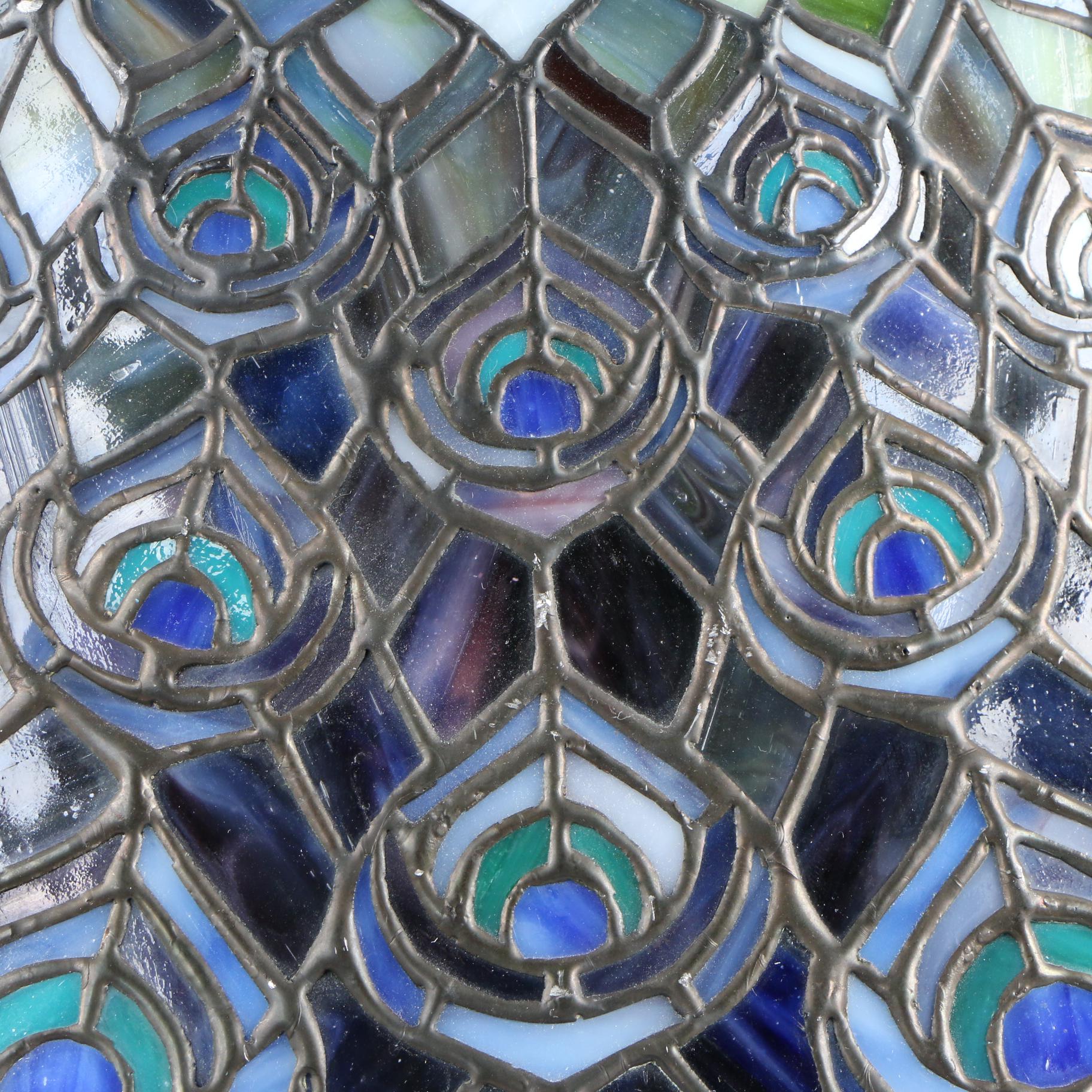 Quoizel Collectibles Tiffany Style Stained Glass Peacock Lampshade EBTH