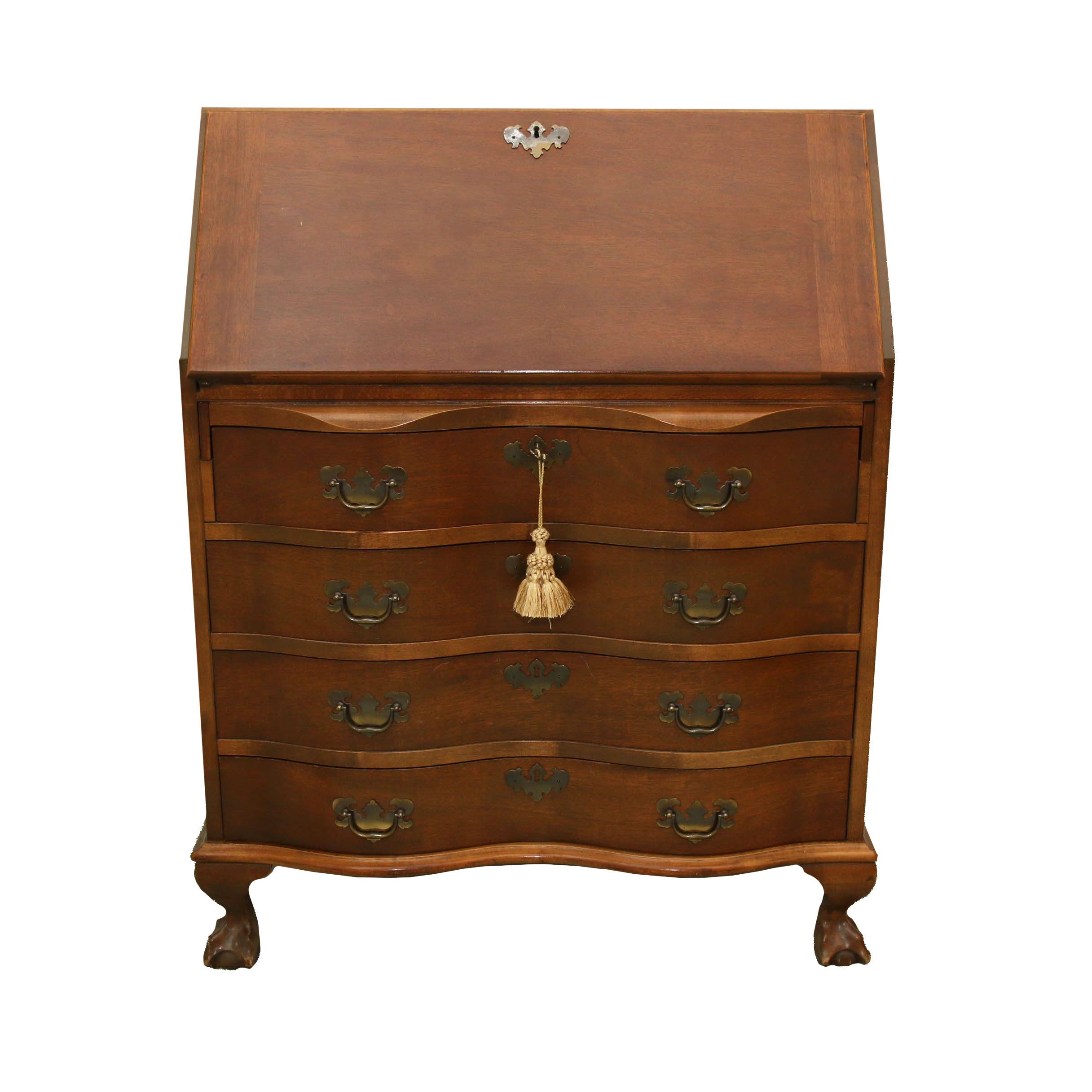 Maddox Serpentine Secretary Desk Early To Mid 20th Century Ebth
