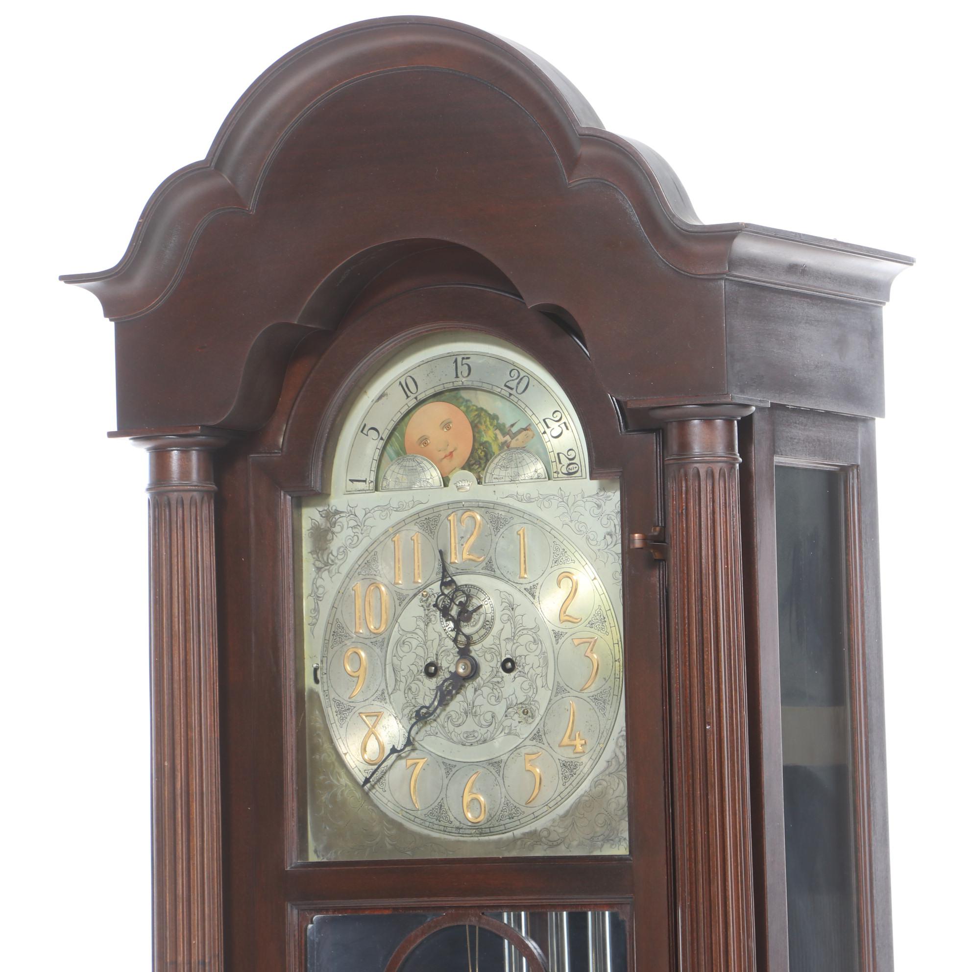 Herschede Mahogany Grandfather Clock with Moon Phase, Circa 1919 EBTH