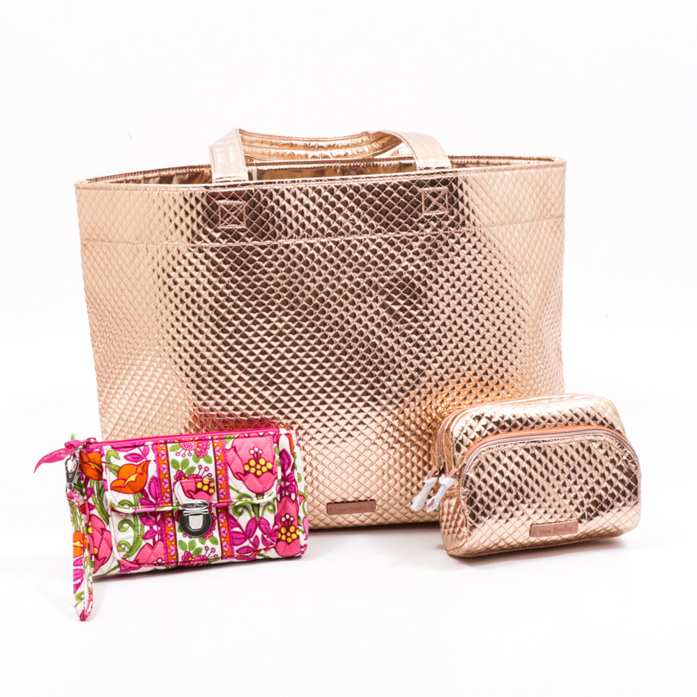 vera bradley rose gold tote