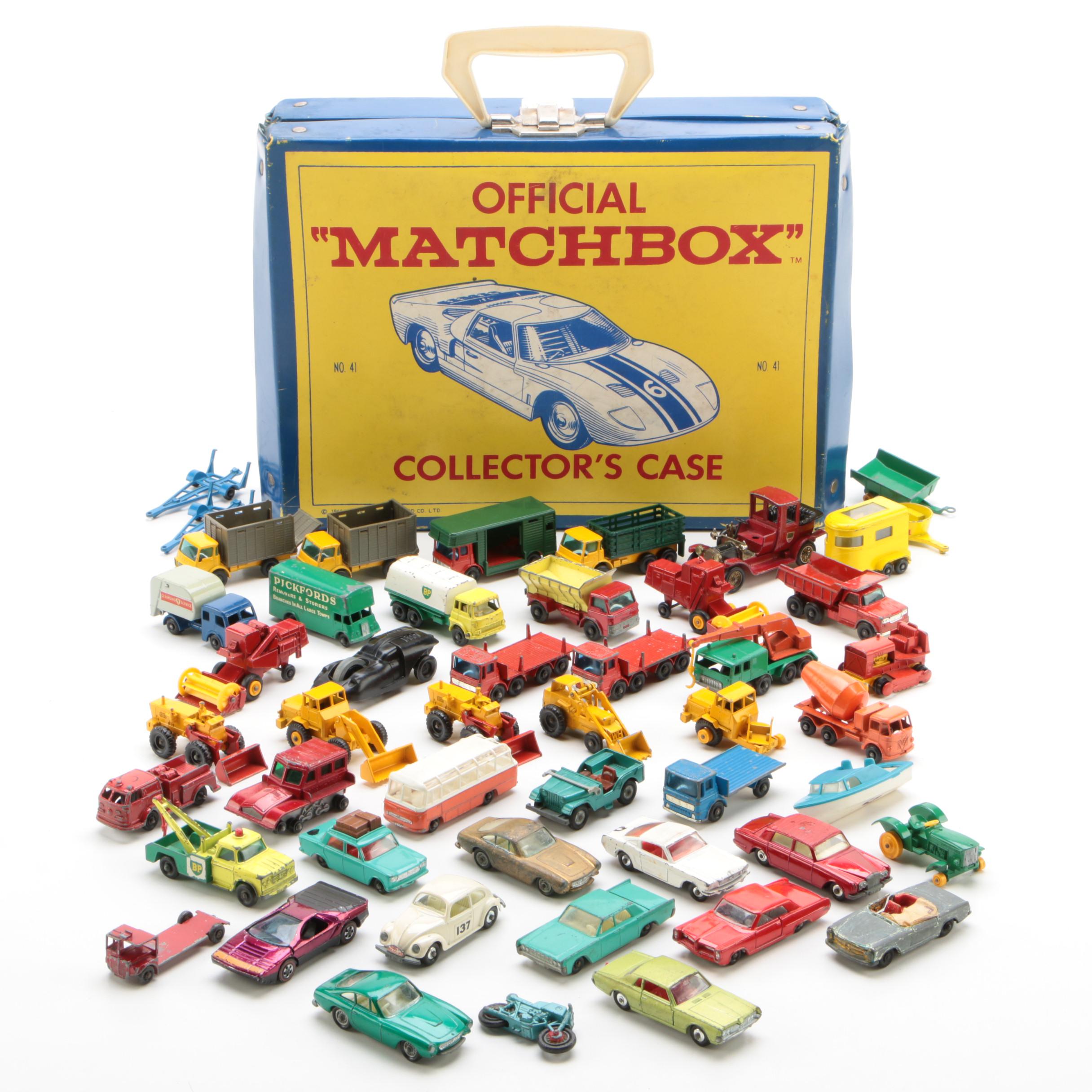 Lesney Matchbox Diecast Cars And Vehicles In Vinyl Carrying Case, 1960s ...